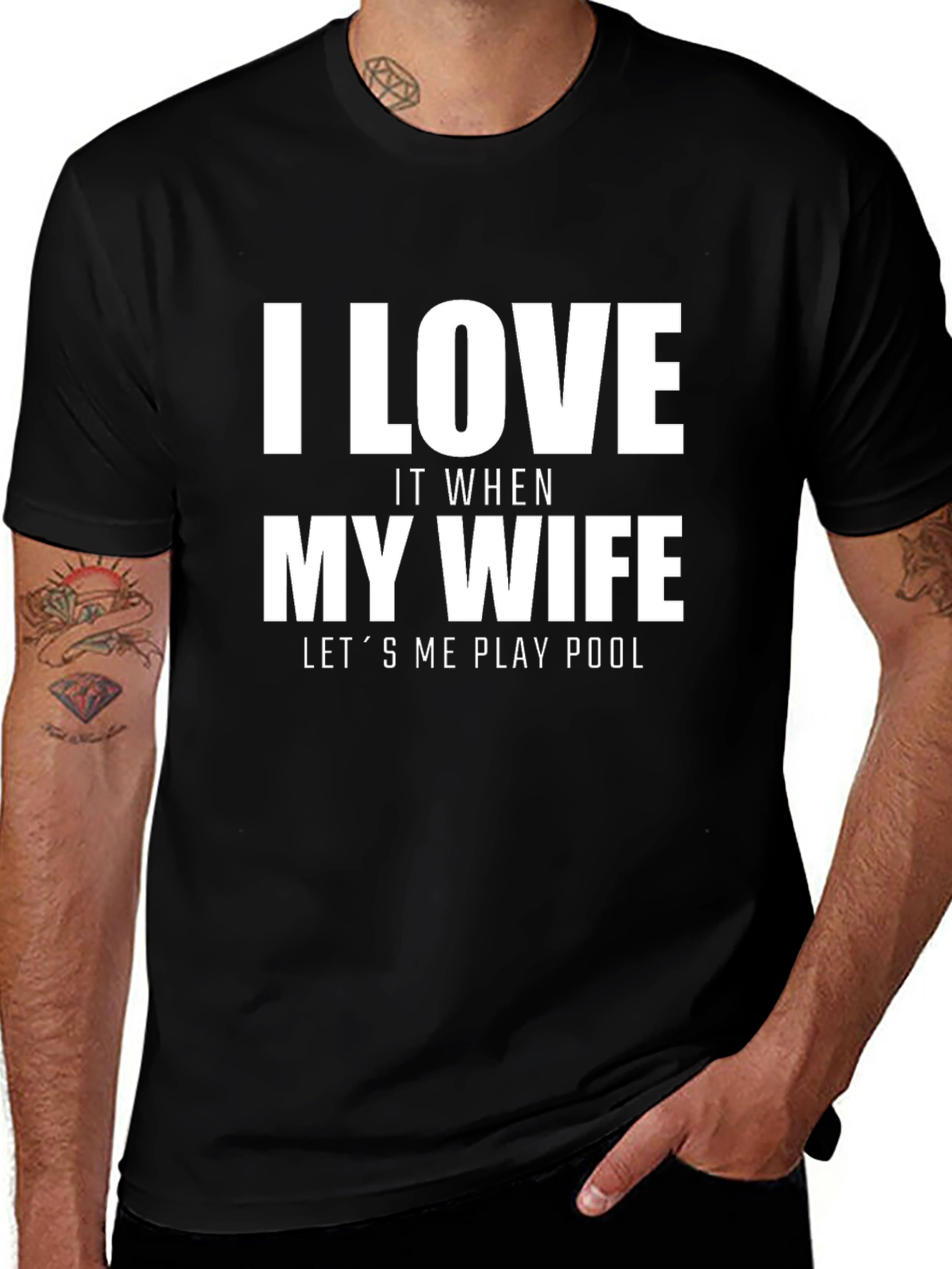 I Love My Wife Pool T-Shirt Novelty Graphic Tee