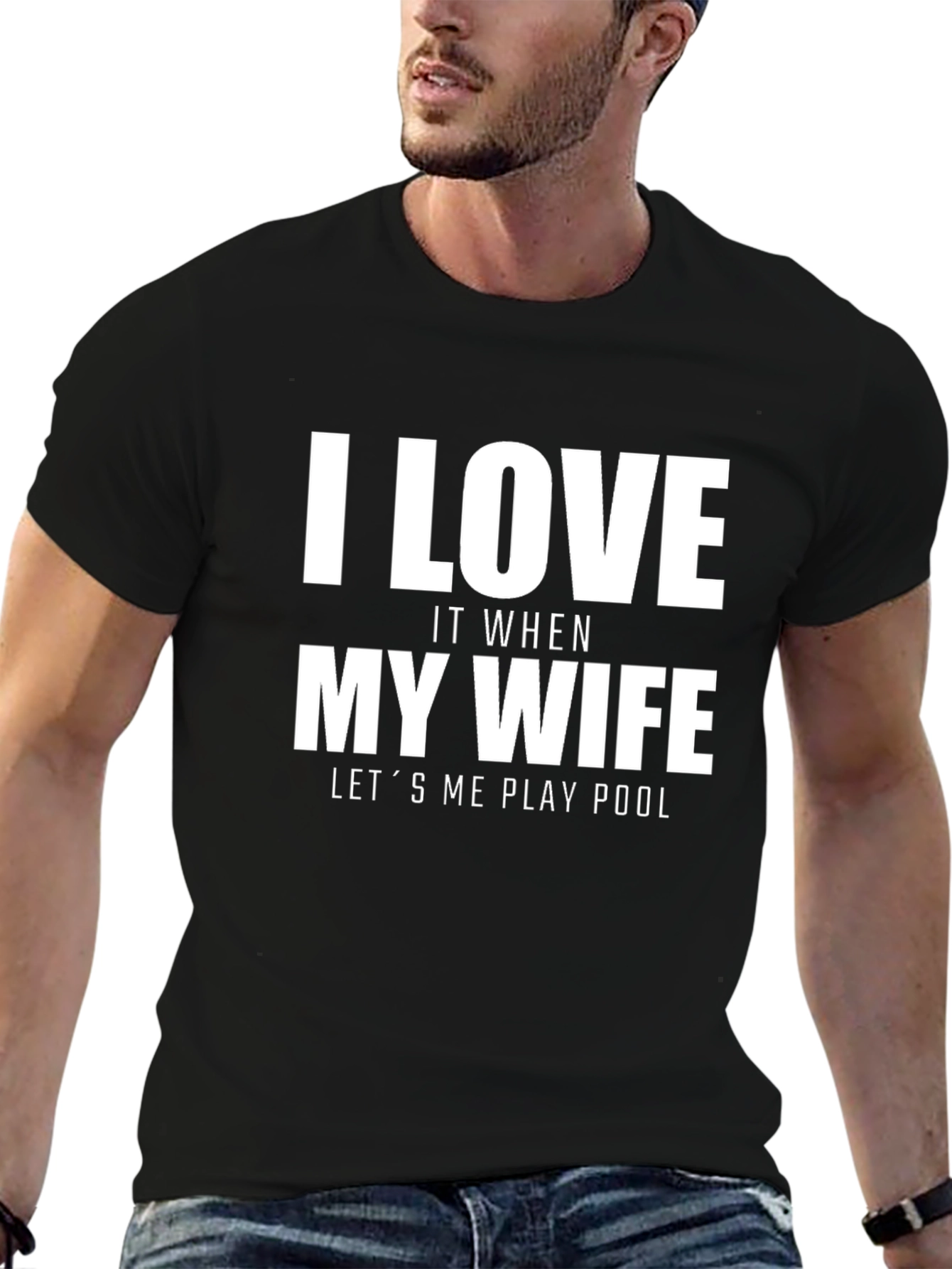 I Love My Wife Pool T-Shirt Novelty Graphic Tee