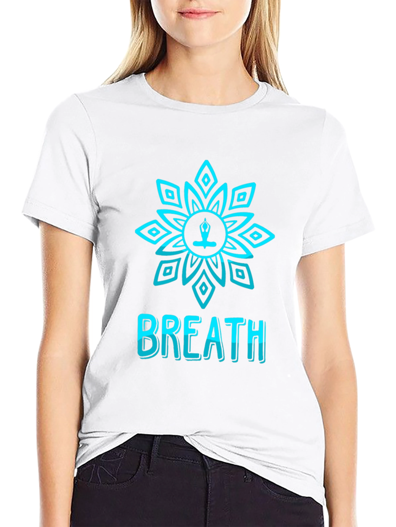 Breath Lotus T-Shirt - Meditative Design