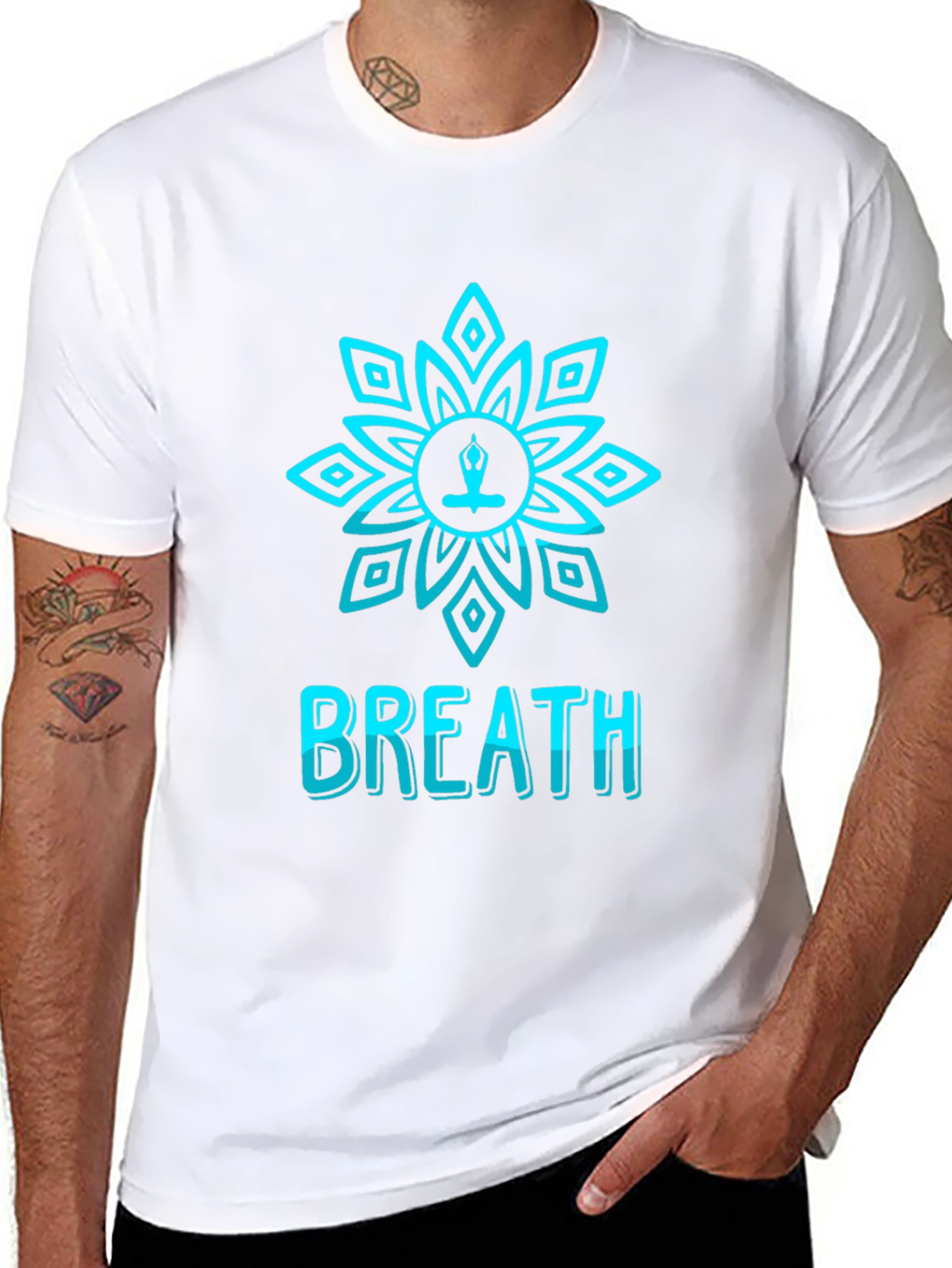 Breath Lotus T-Shirt - Meditative Design