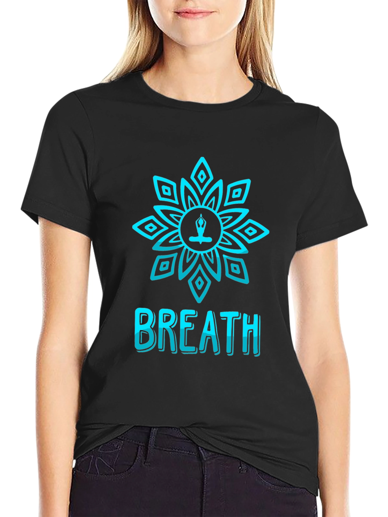 Breath Lotus T-Shirt - Meditative Design