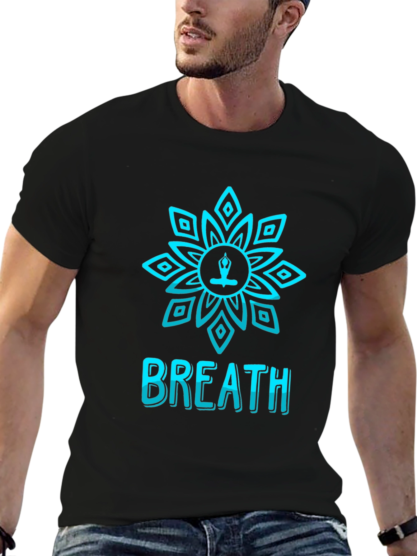 Breath Lotus T-Shirt - Meditative Design