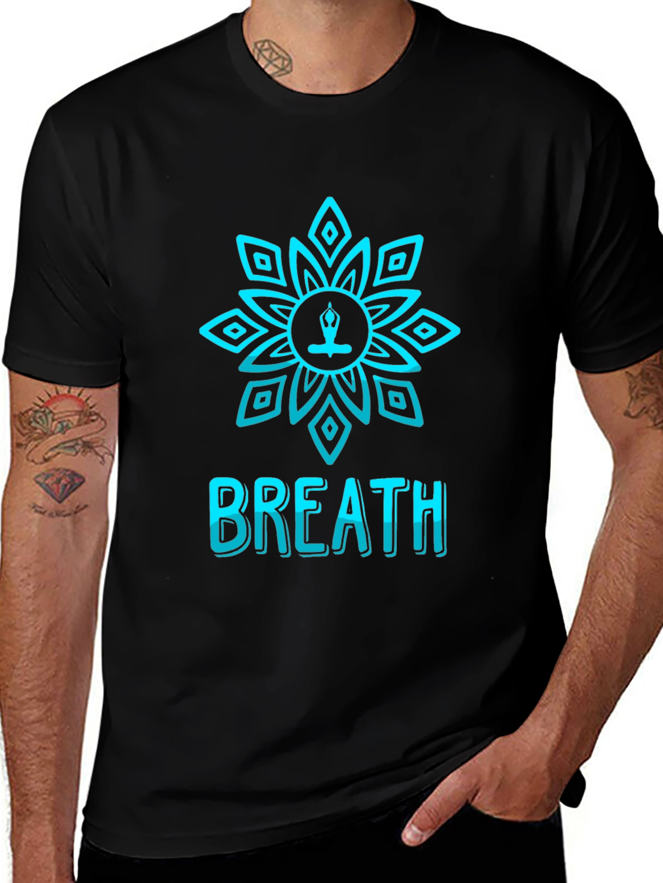Breath Lotus T-Shirt - Meditative Design