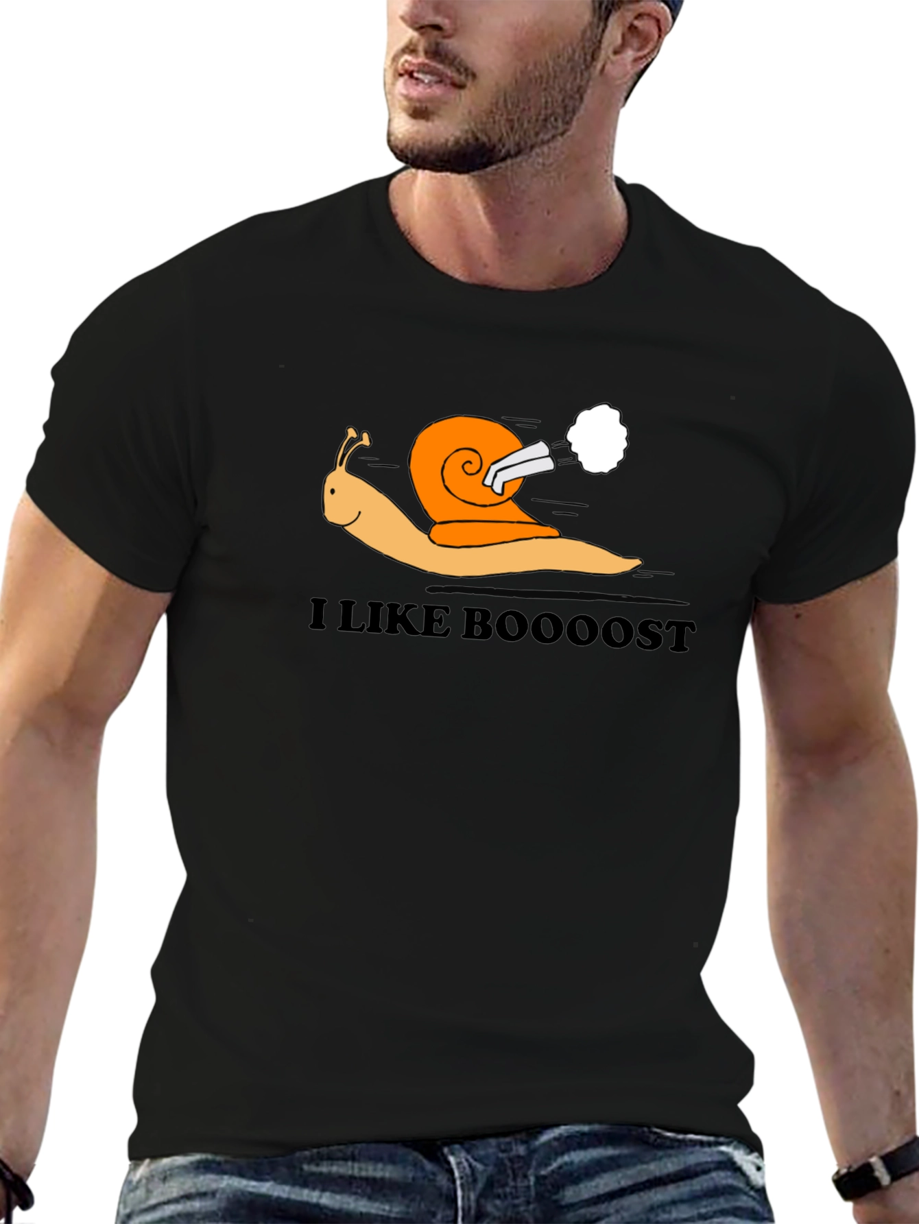 I Like Boooost Turbo Snail Black T-Shirt
