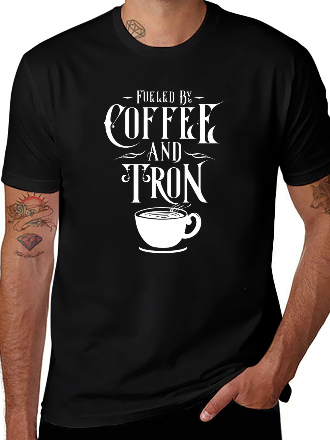 Fueled By Coffee & Tron Graphic T-Shirt