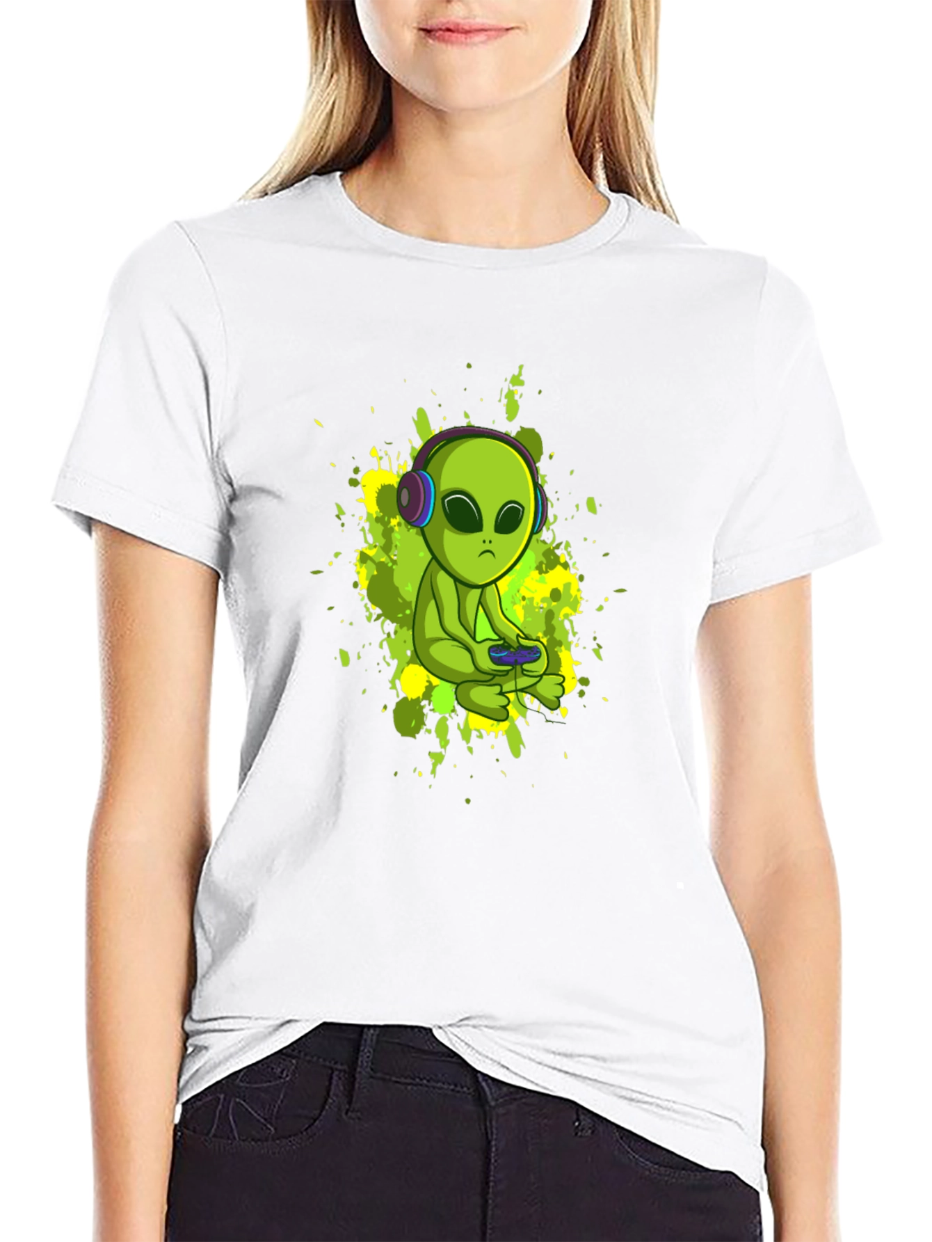 Alien Gamer Black T-Shirt