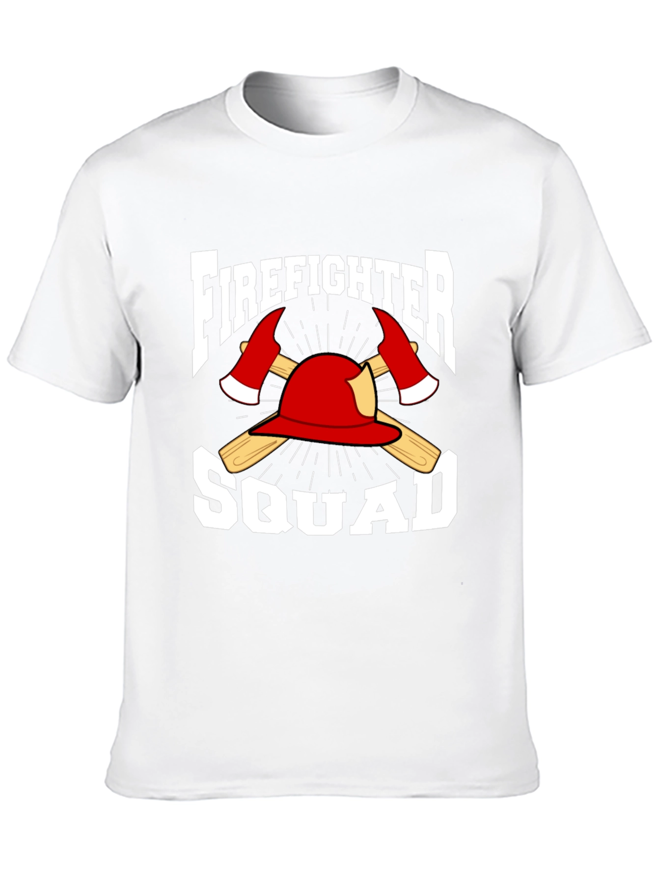 Firefighter Squad T-Shirt - Axe & Helmet Graphic Tee