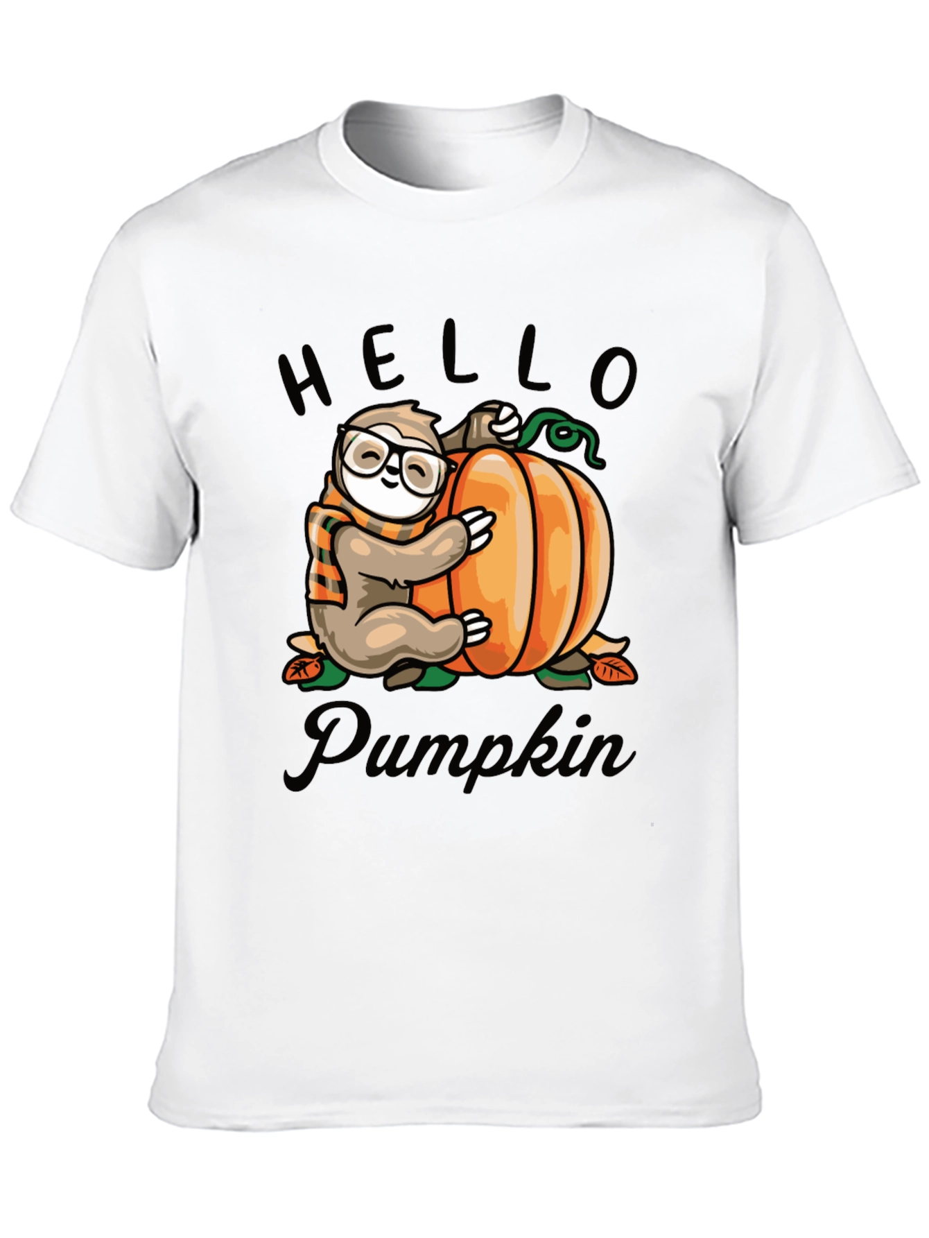 Sloth & Pumpkin Graphic Tee - Hello Pumpkin T-Shirt