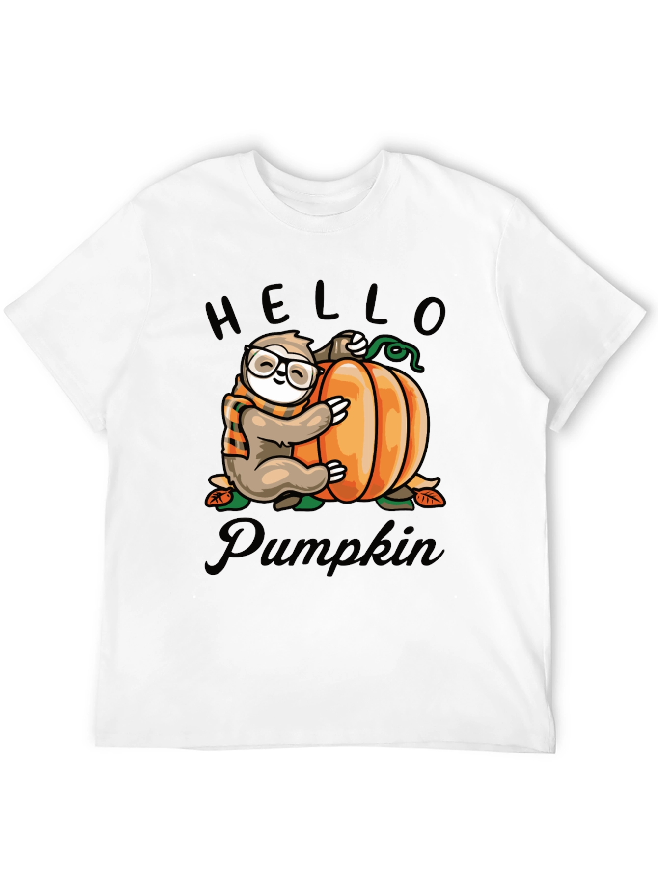 Sloth & Pumpkin Graphic Tee - Hello Pumpkin T-Shirt