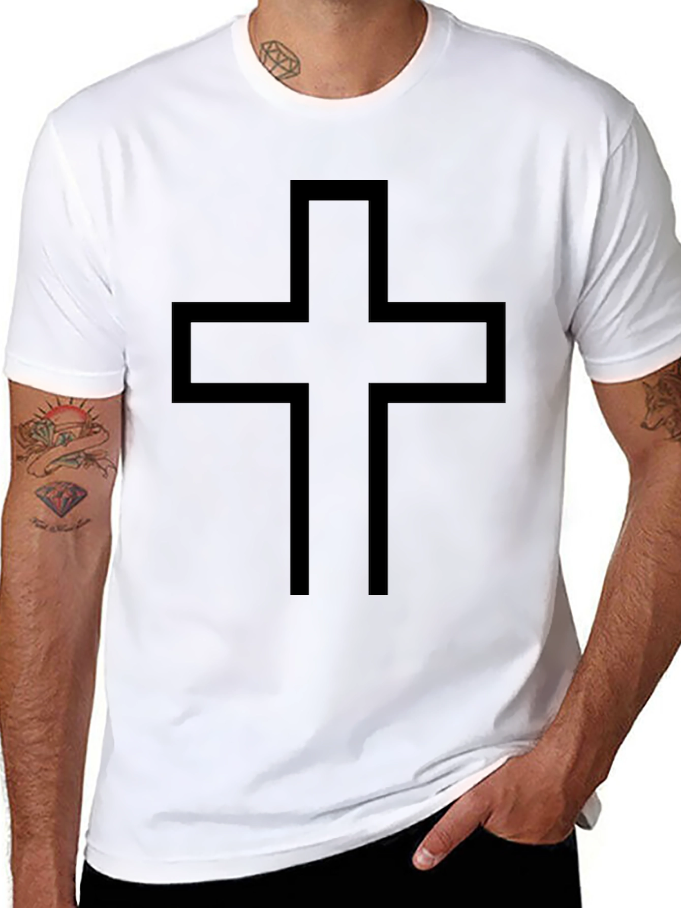 Bold Cross Graphic Black T-Shirt