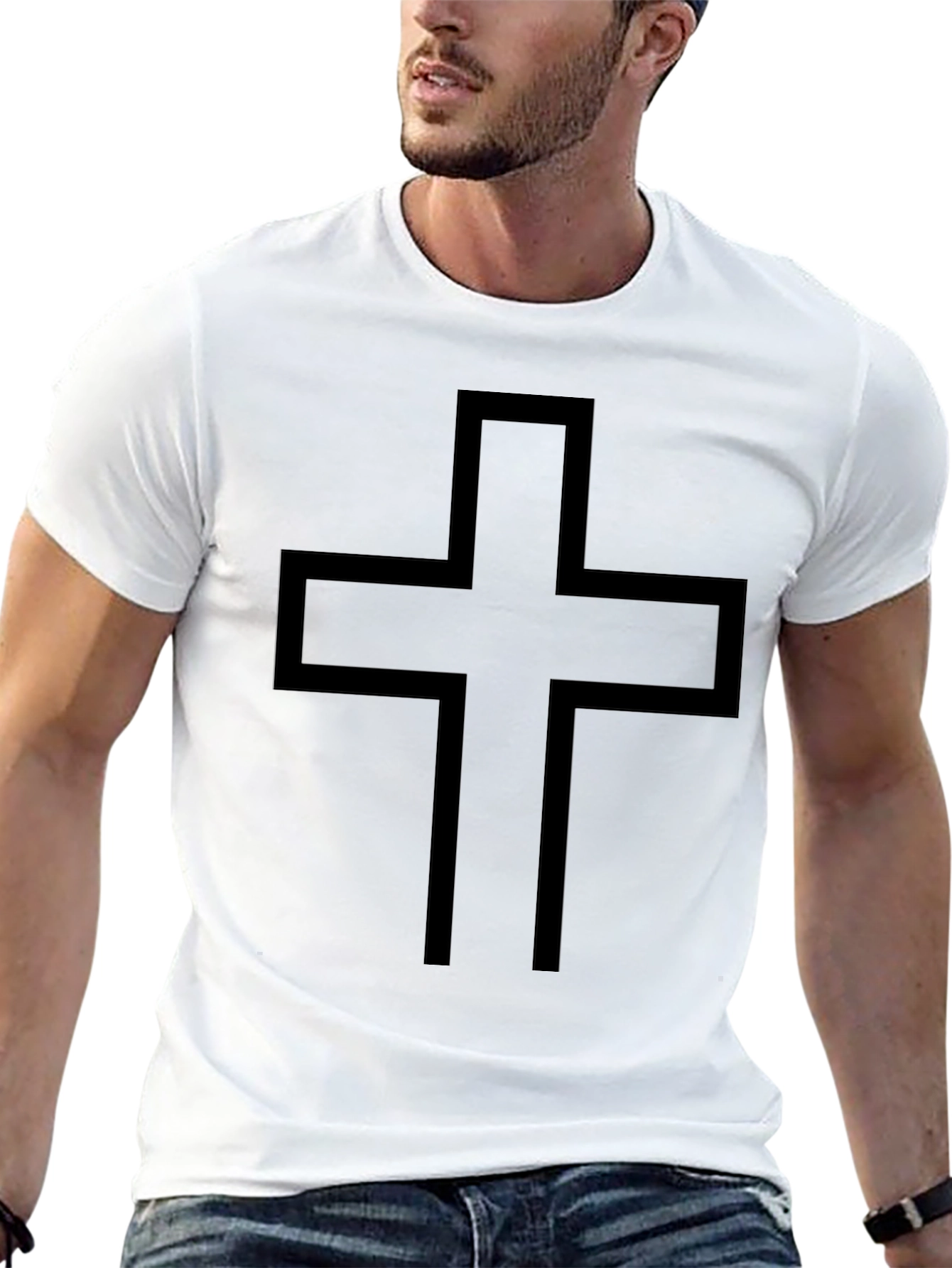 Bold Cross Graphic Black T-Shirt