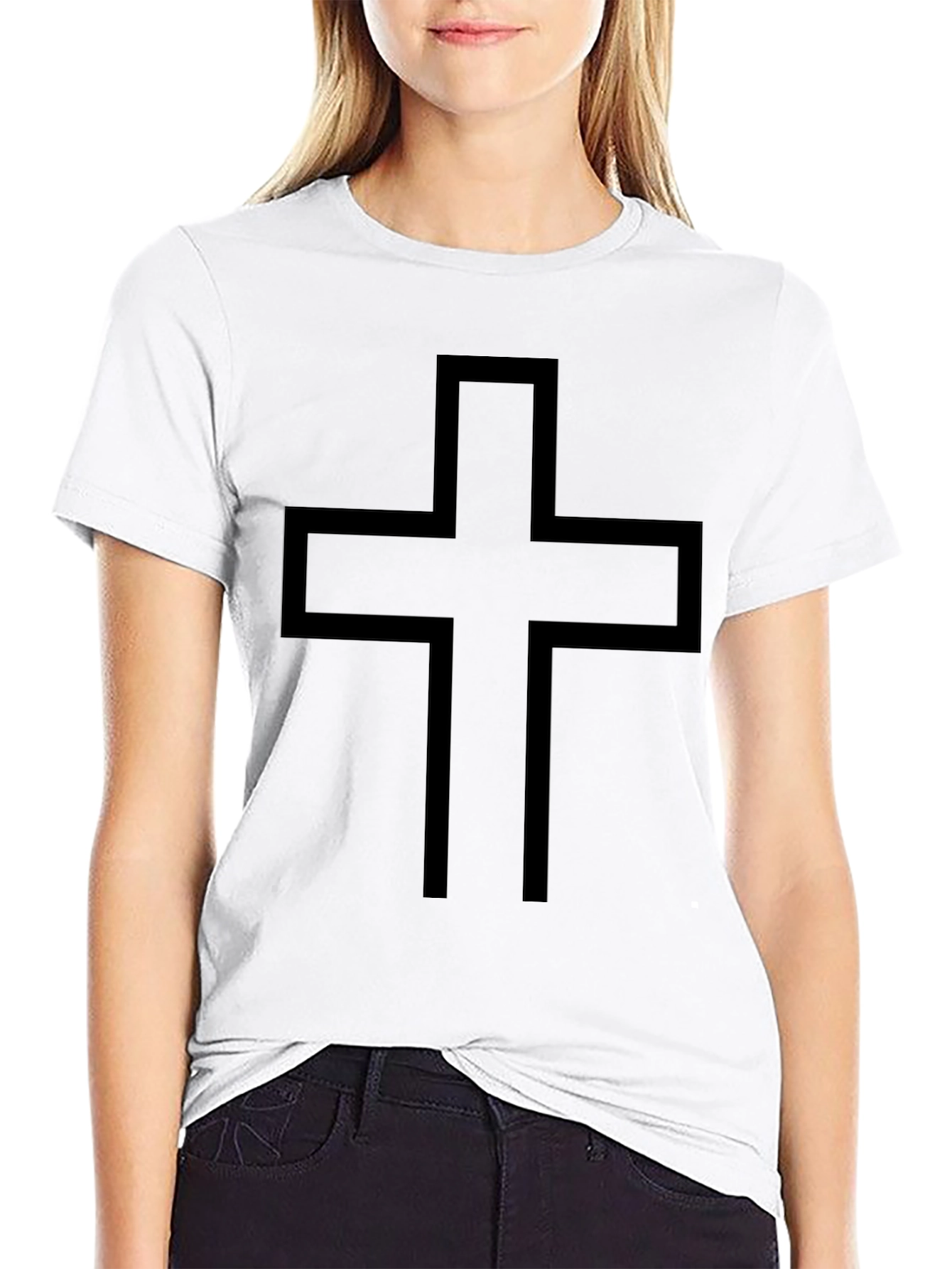 Bold Cross Graphic Black T-Shirt