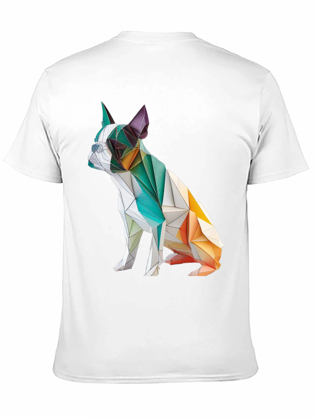 Geometric Dog Graphic Tee - Modern Art Shirt
