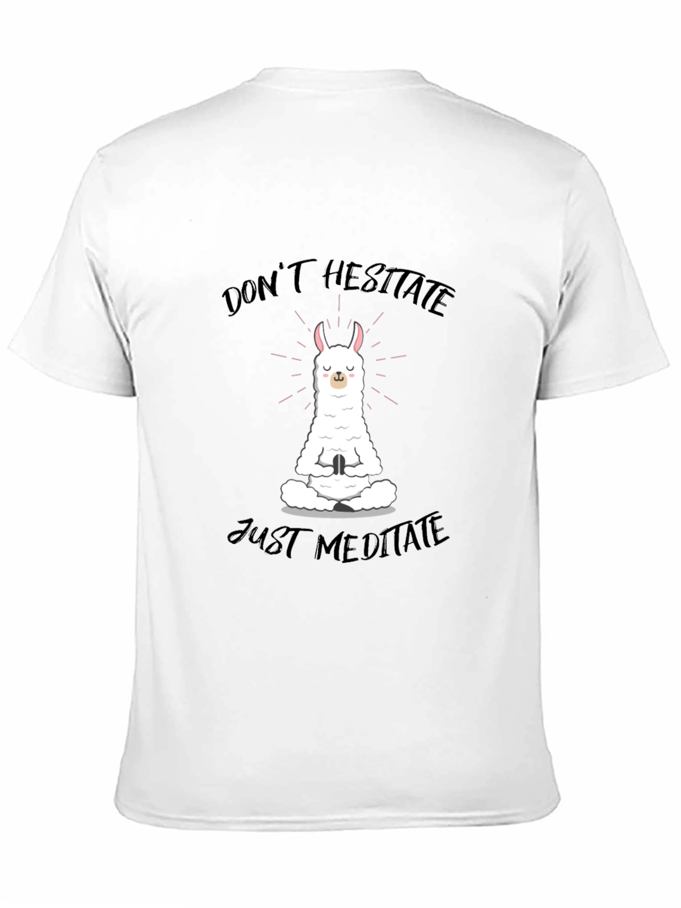Meditating Llama Graphic Tee - Dont Hesitate Just Meditate