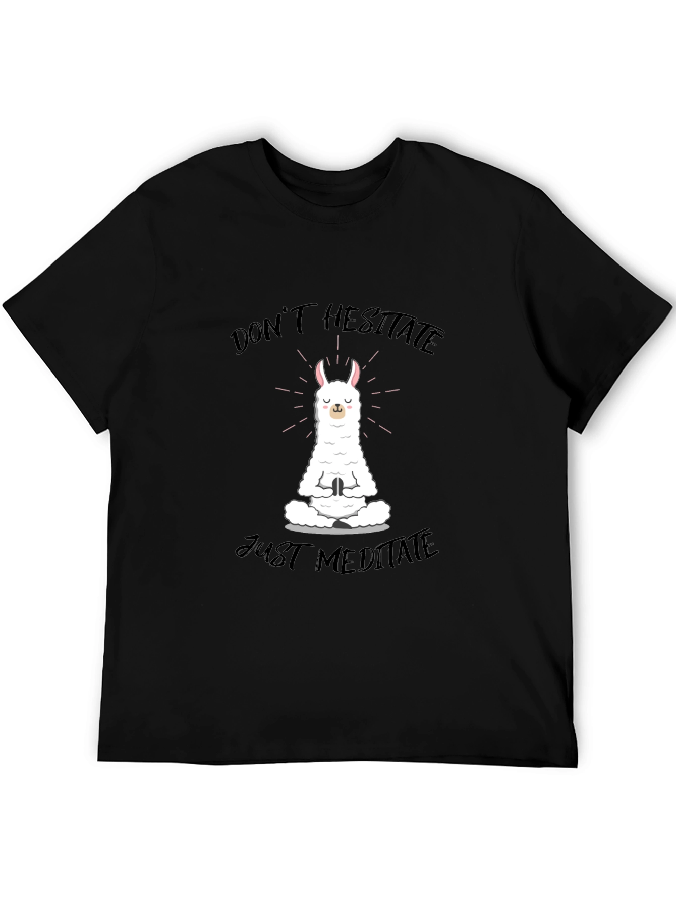 Meditating Llama Graphic Tee - Dont Hesitate Just Meditate
