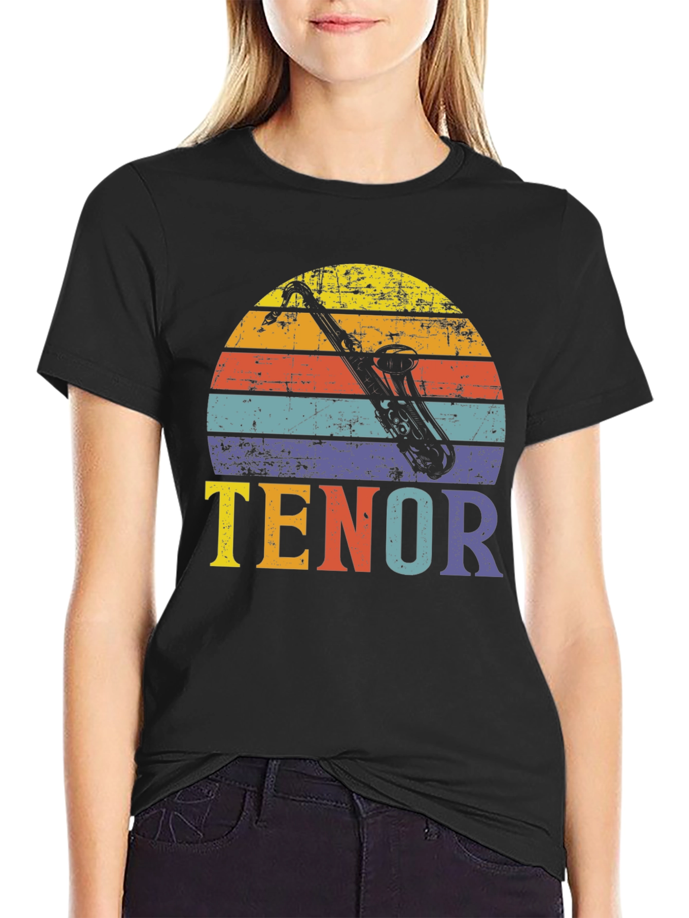 Retro Tenor Saxophone T-Shirt - Music Lover Gift