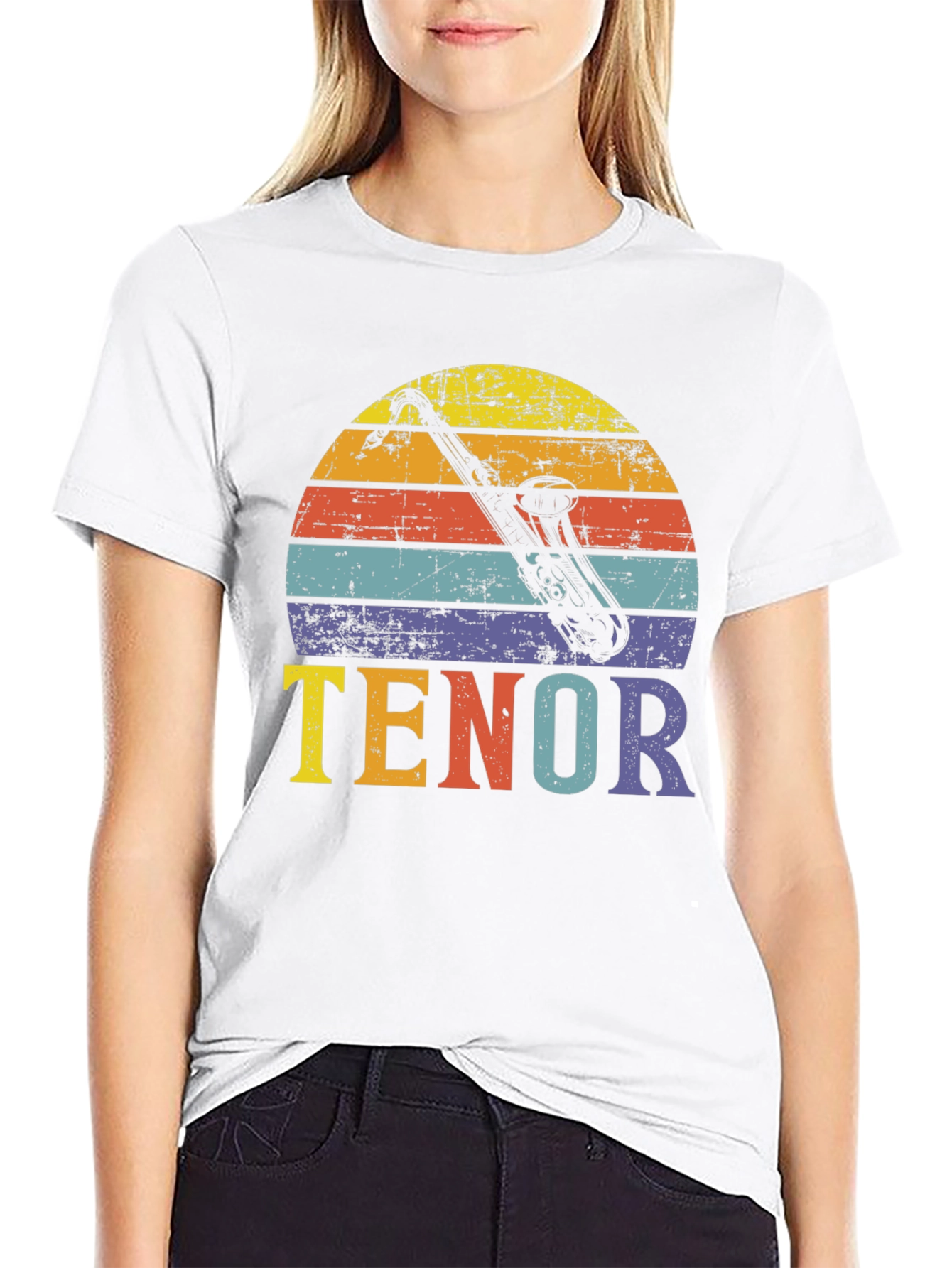 Retro Tenor Saxophone T-Shirt - Music Lover Gift