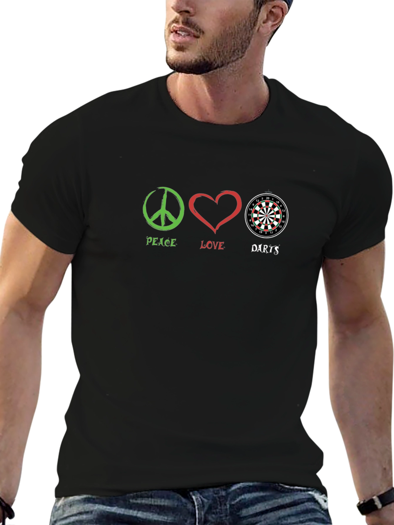 Peace Love Darts Graphic T-Shirt