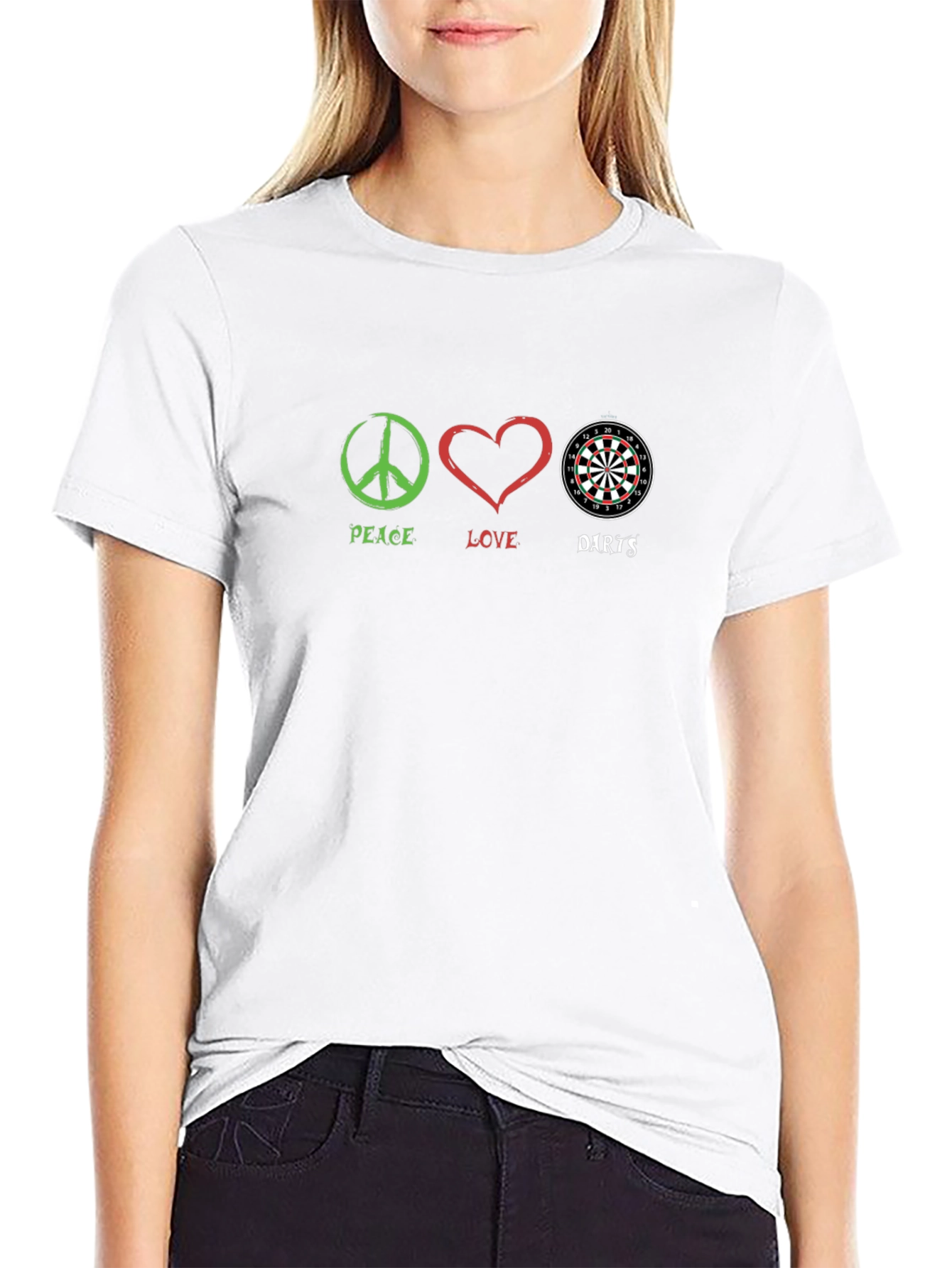 Peace Love Darts Graphic T-Shirt