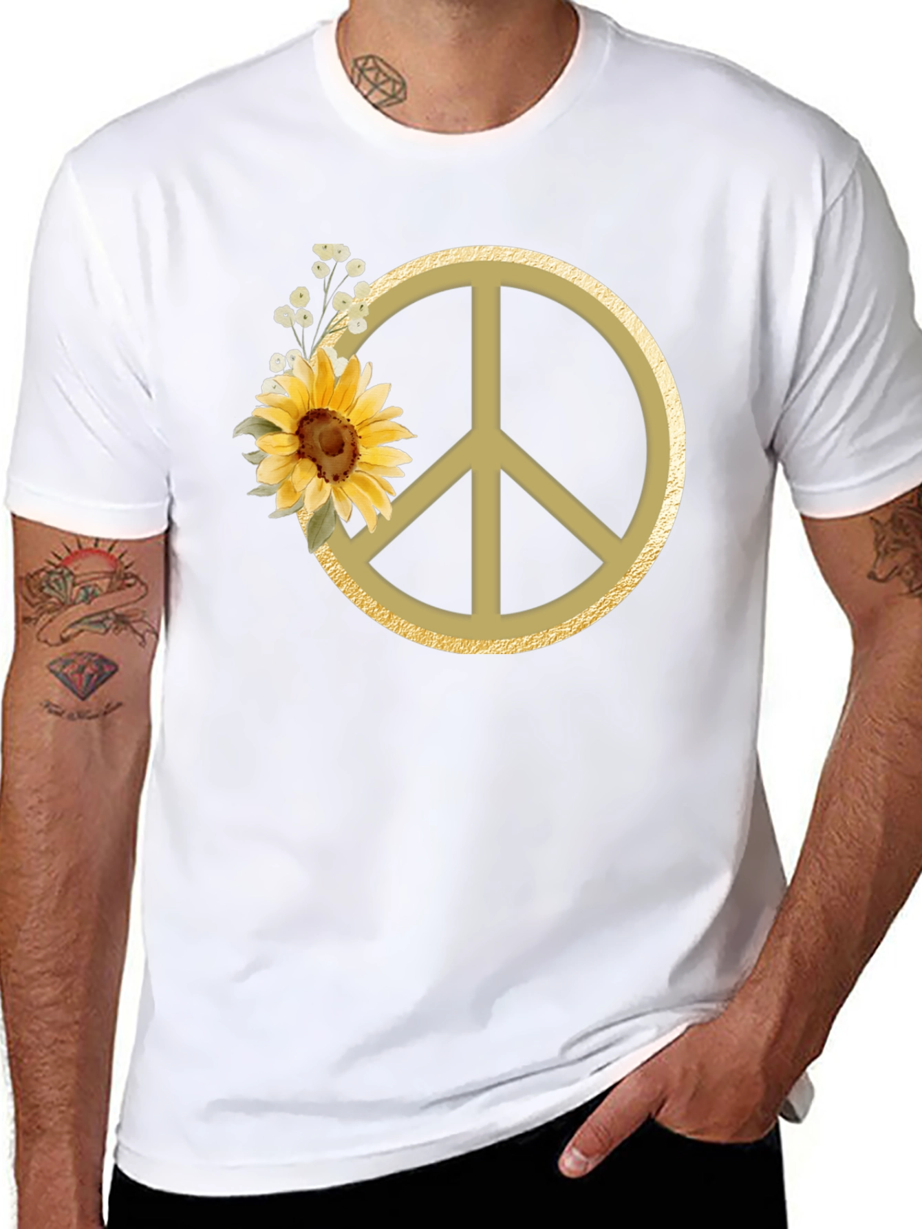 Sunflower Peace Sign Graphic Tee