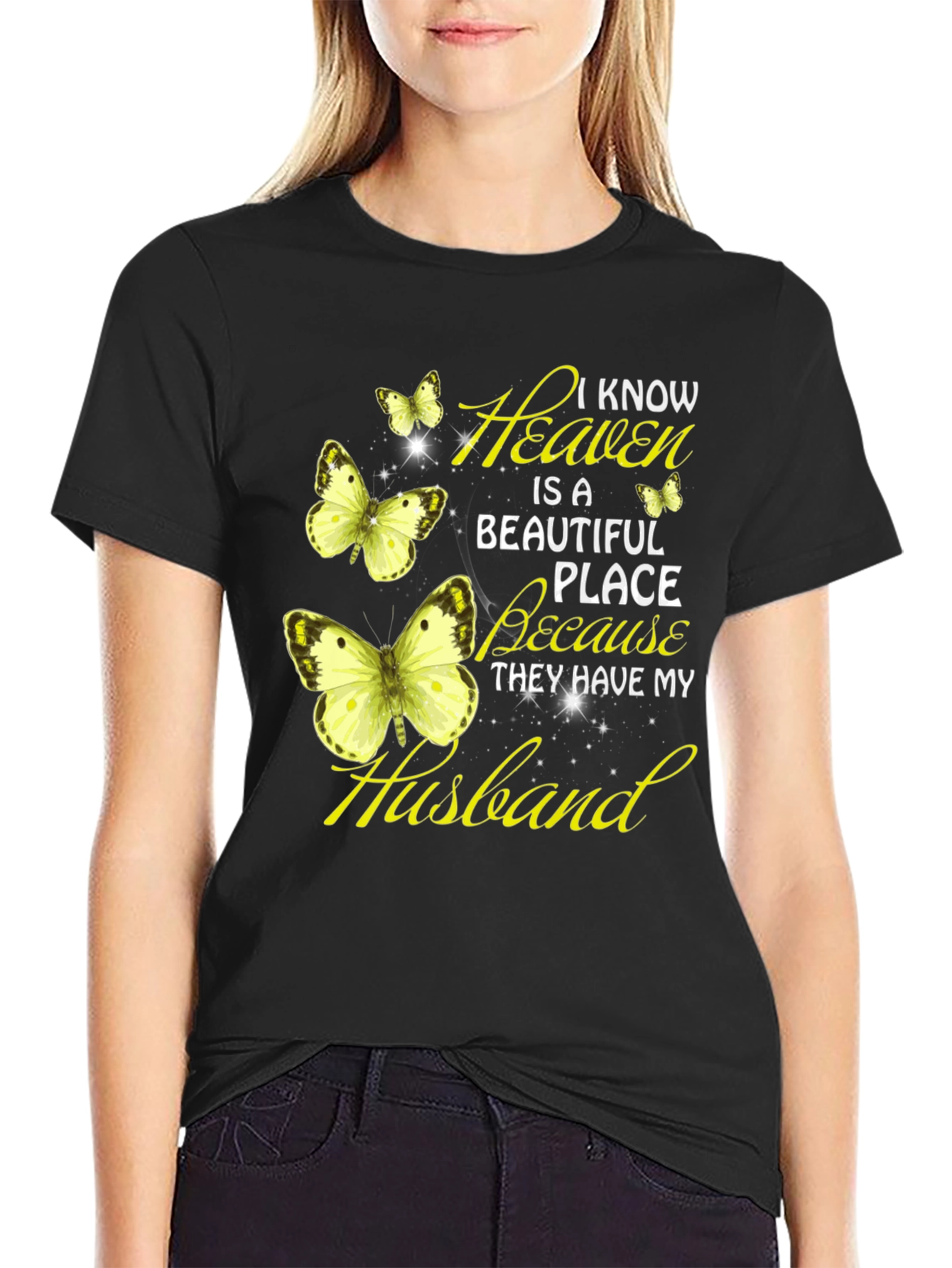 Heaven Husband Butterfly Graphic Tee