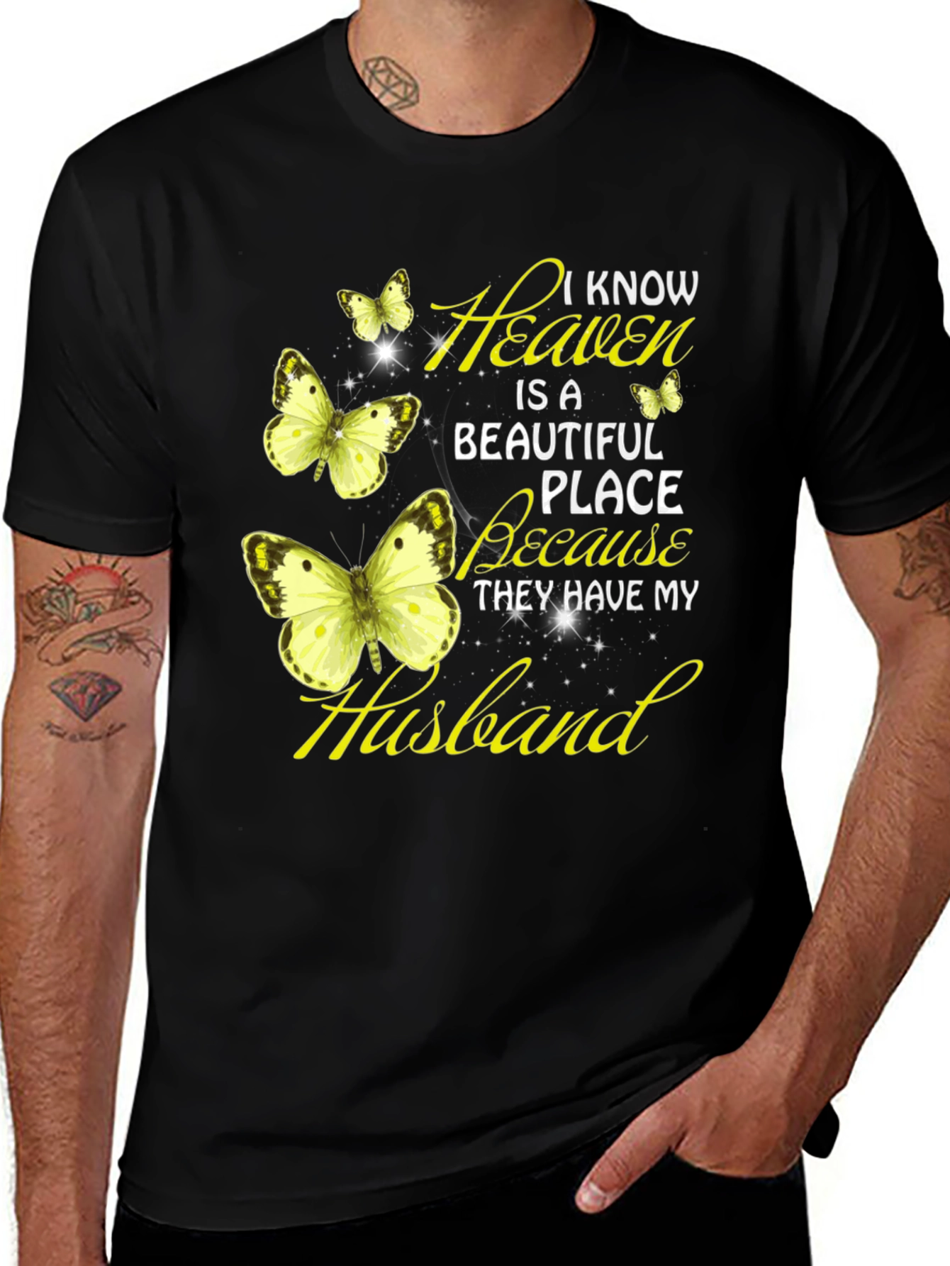 Heaven Husband Butterfly Graphic Tee