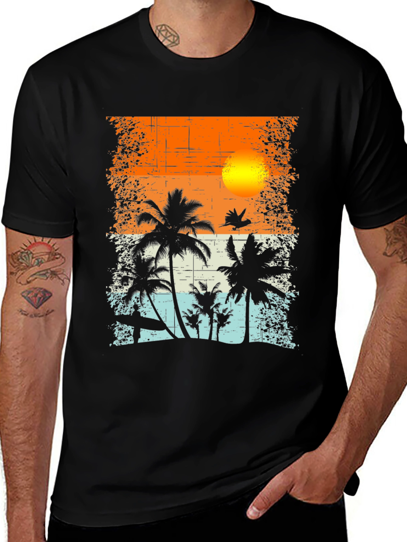 Tropical Sunset Graphic T-Shirt