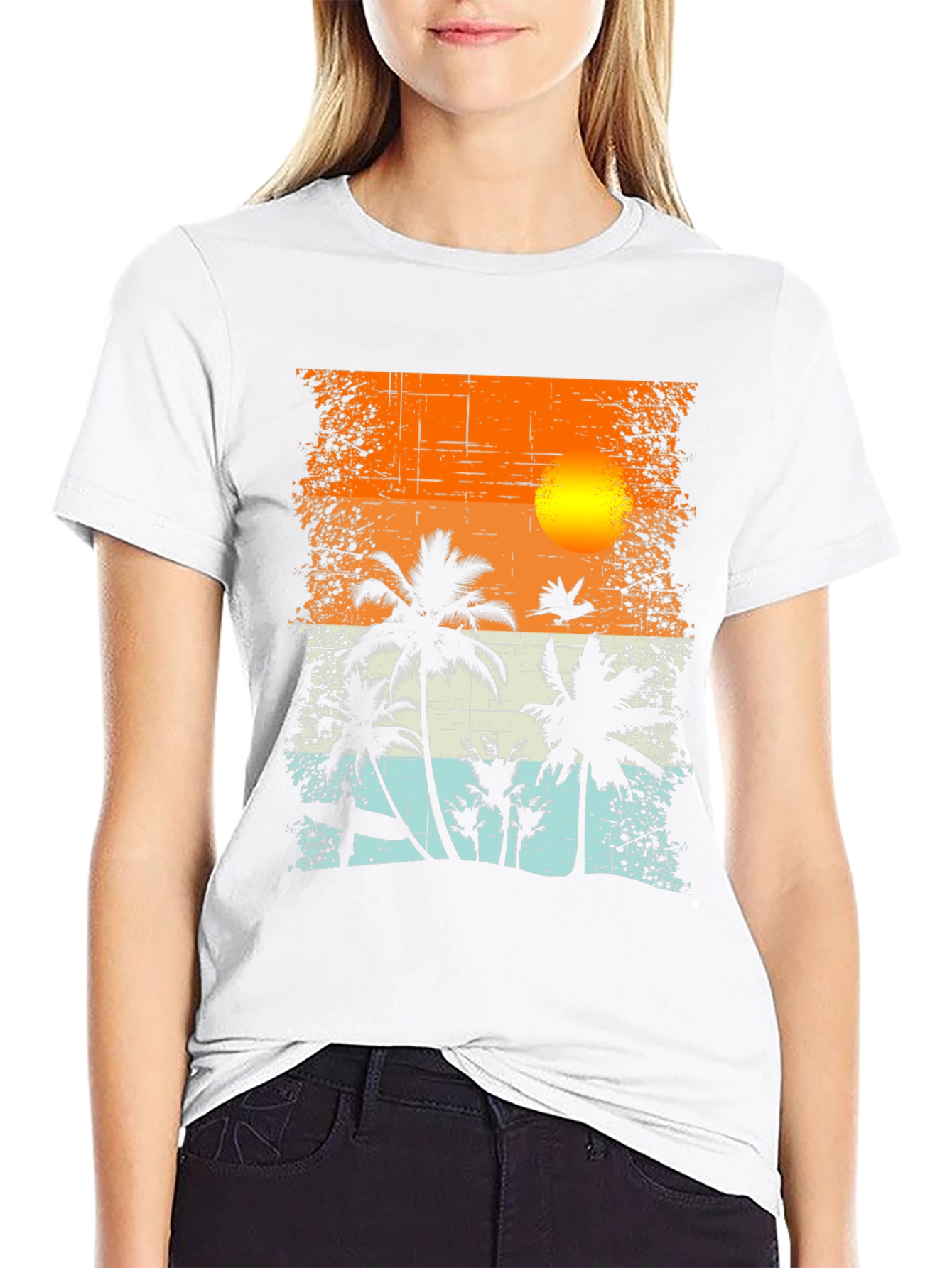 Tropical Sunset Graphic T-Shirt