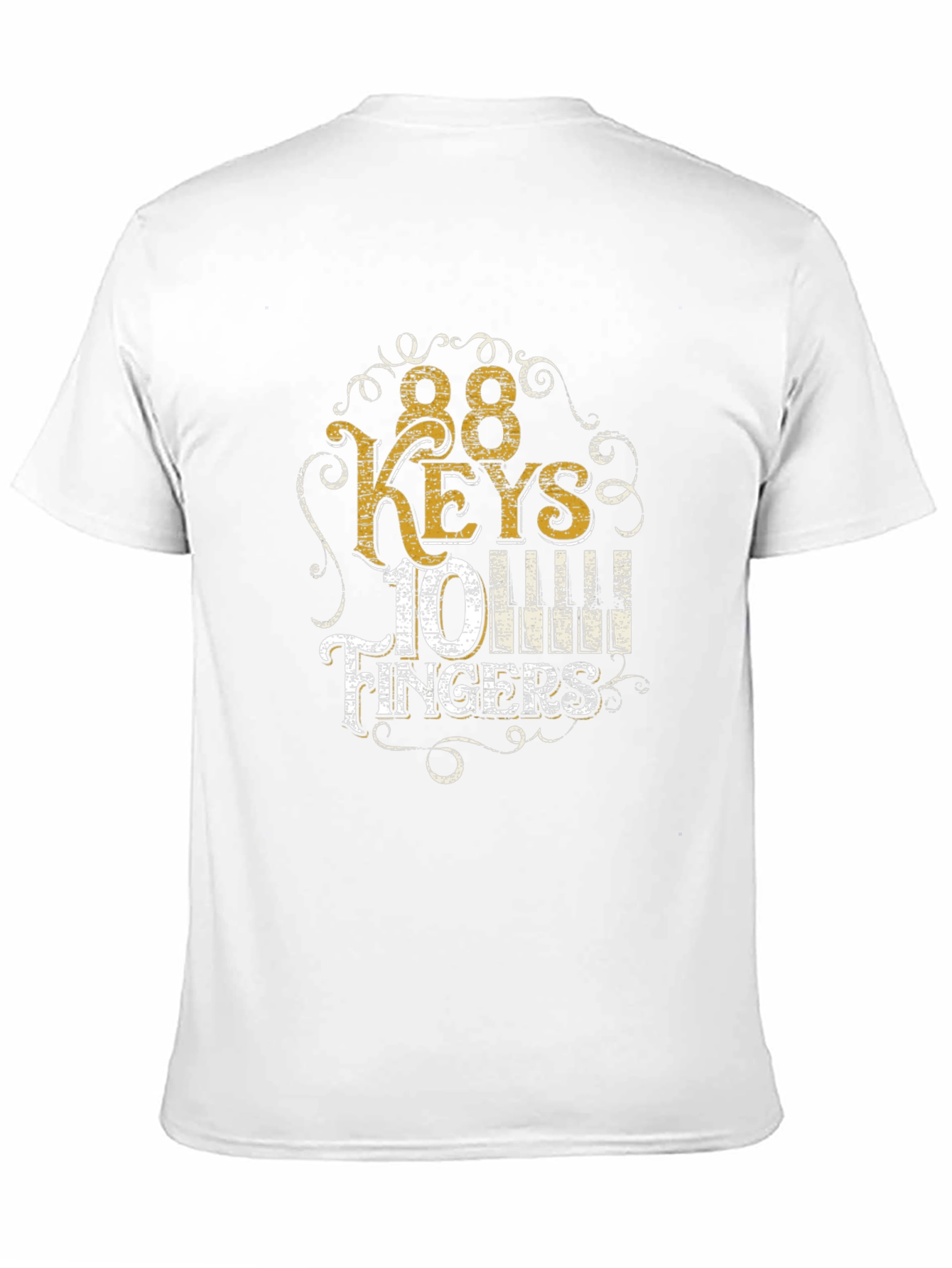 88 Keys 10 Fingers Piano T-Shirt - Black