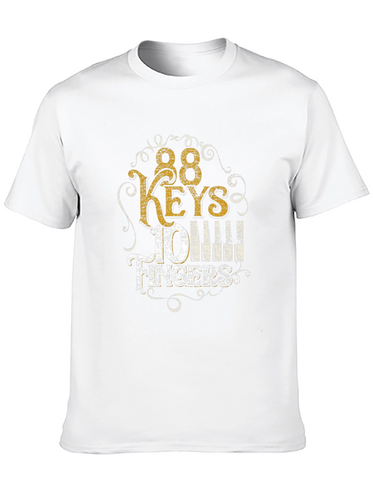 88 Keys 10 Fingers Piano T-Shirt - Black