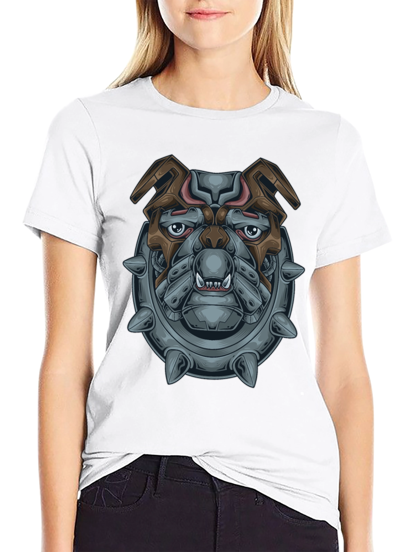 Cyberpunk Bulldog Graphic T-Shirt