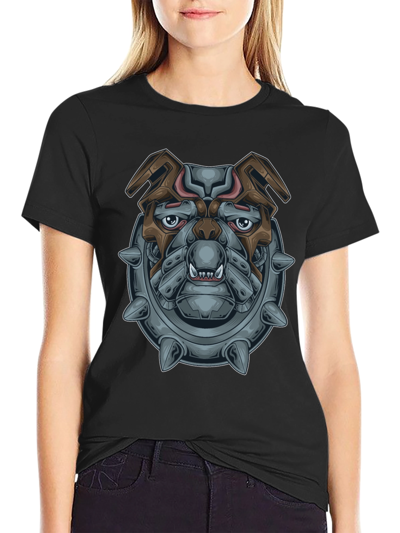 Cyberpunk Bulldog Graphic T-Shirt
