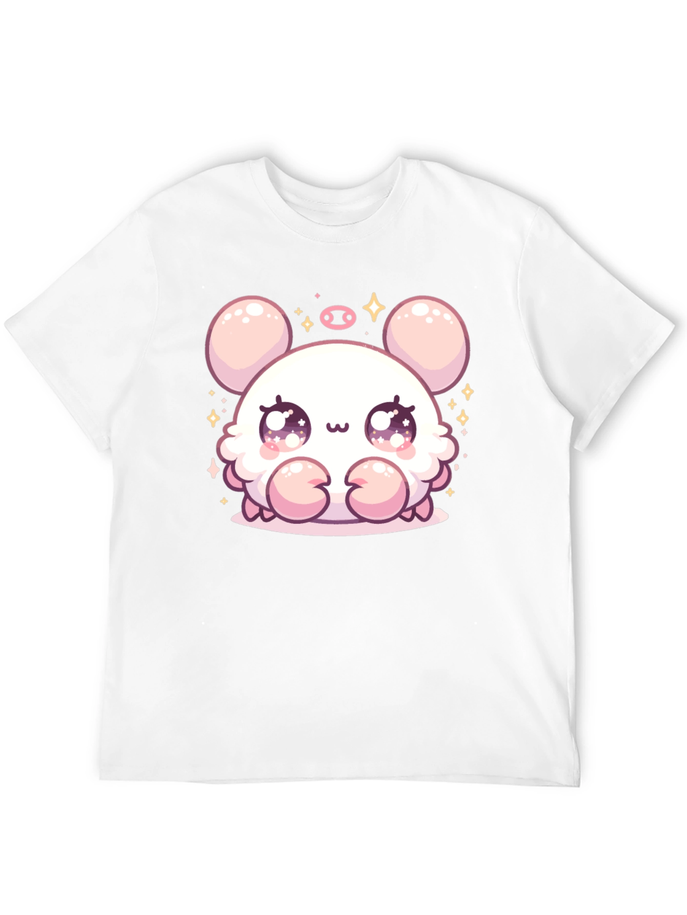 Cute Cartoon Crab Graphic Black Tee
