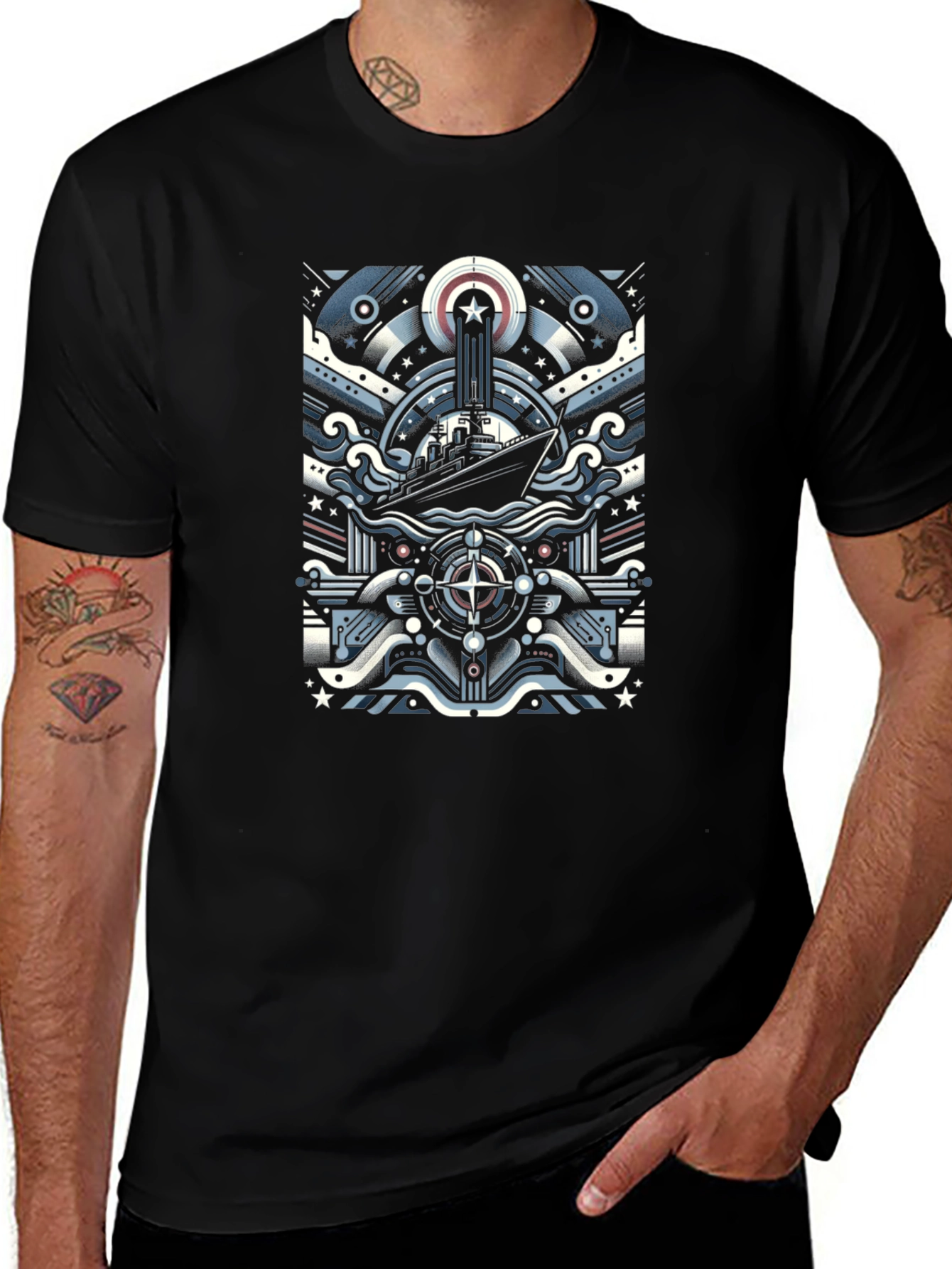 Nautical Ship Graphic T-Shirt