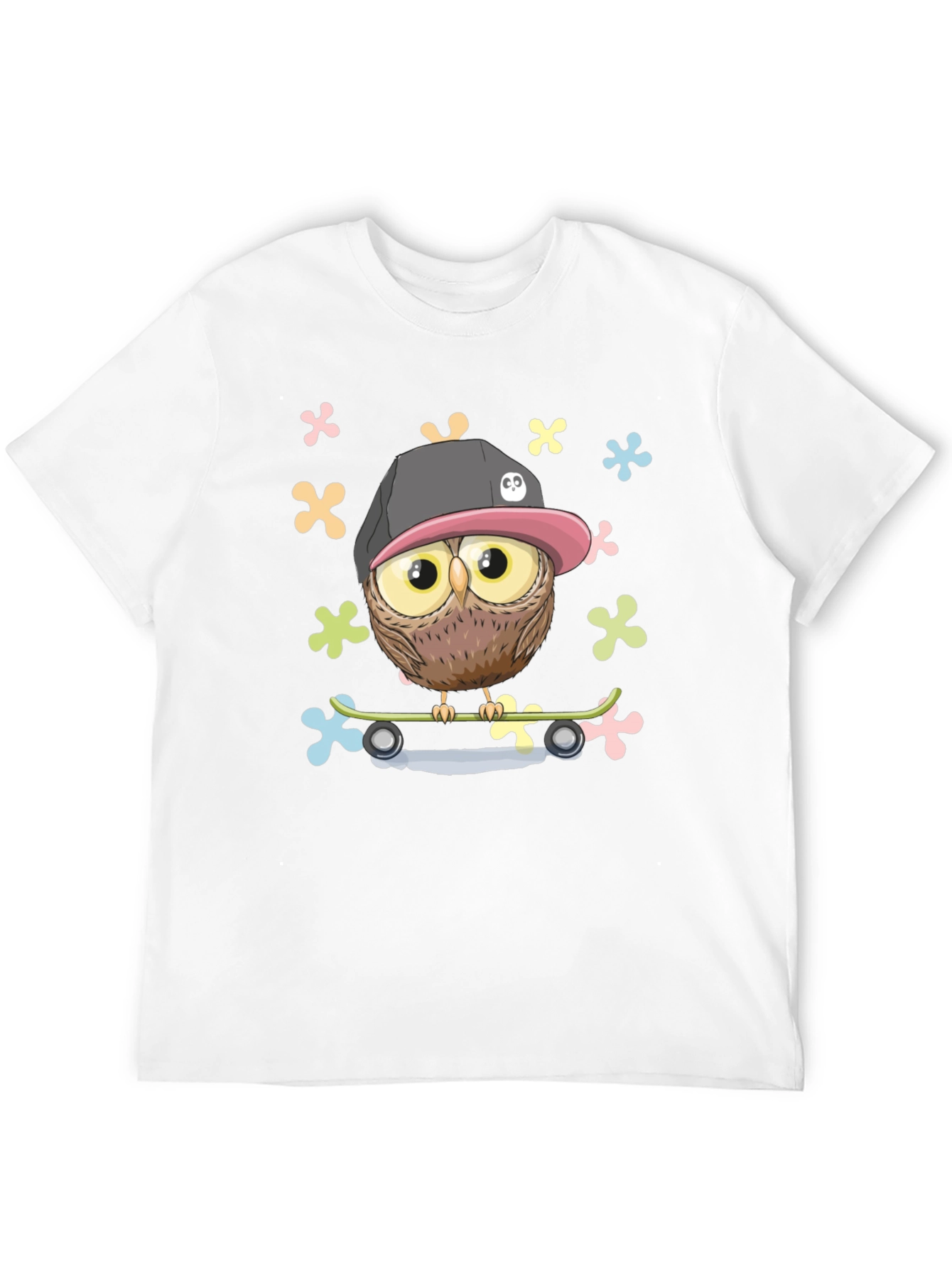 Cool Owl on Skateboard Graphic T-Shirt