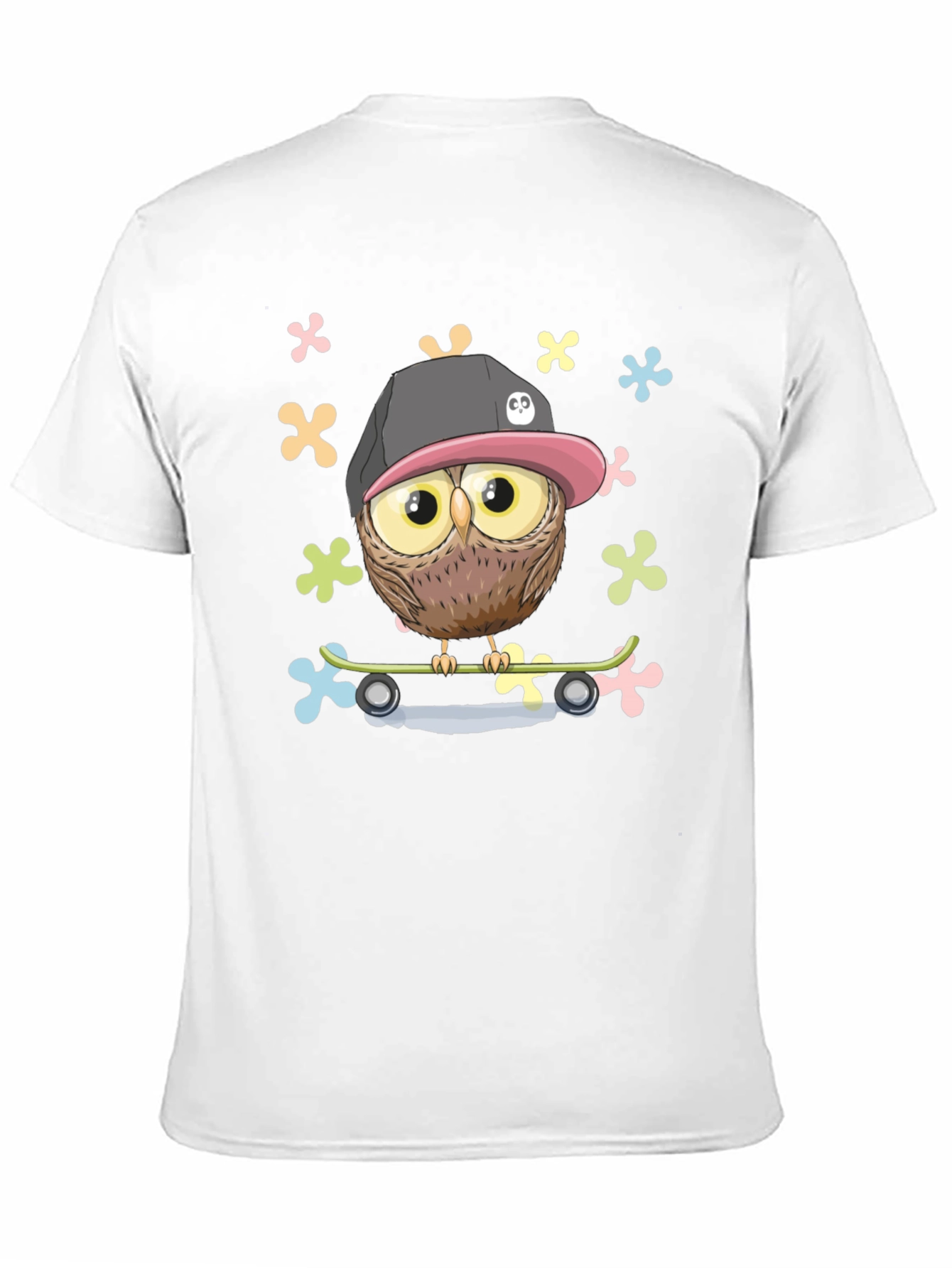 Cool Owl on Skateboard Graphic T-Shirt