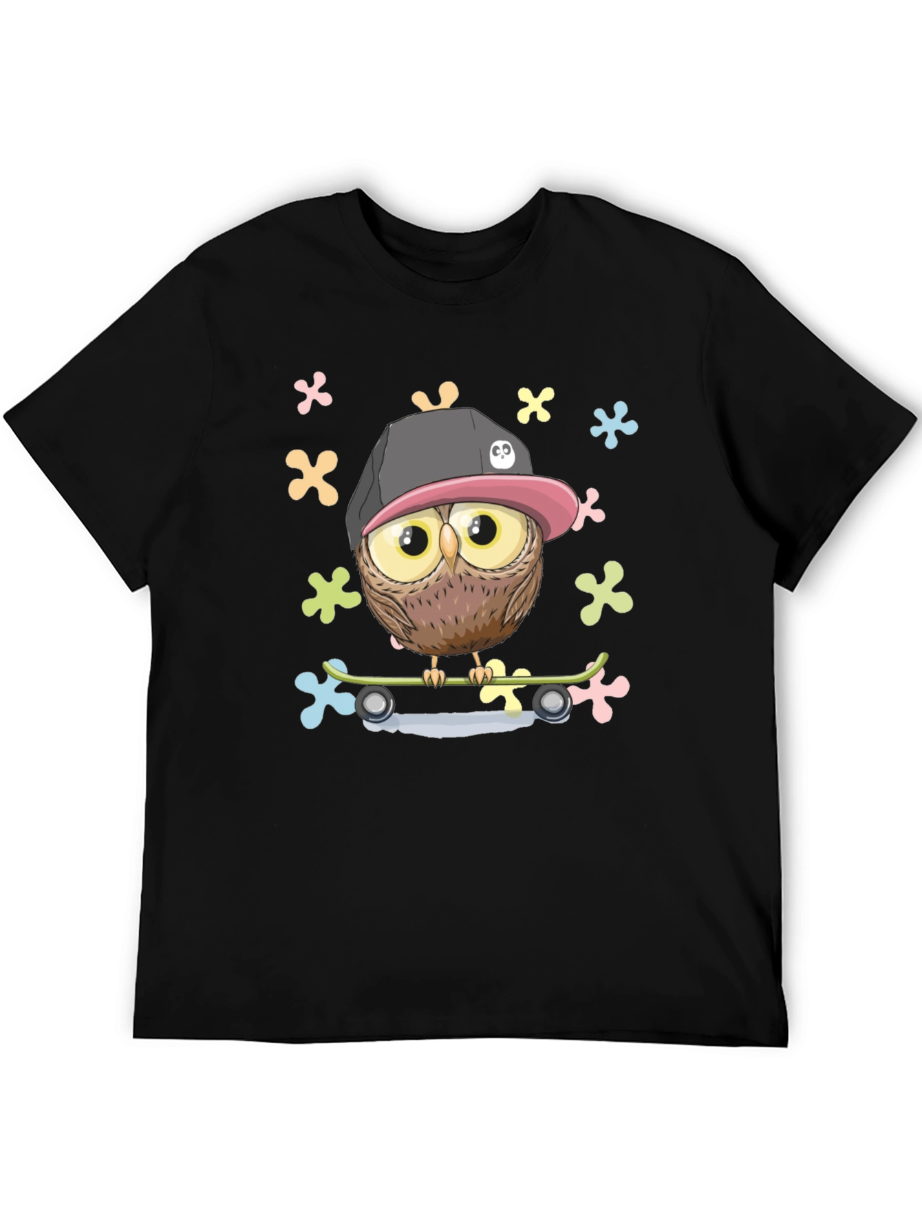 Cool Owl on Skateboard Graphic T-Shirt