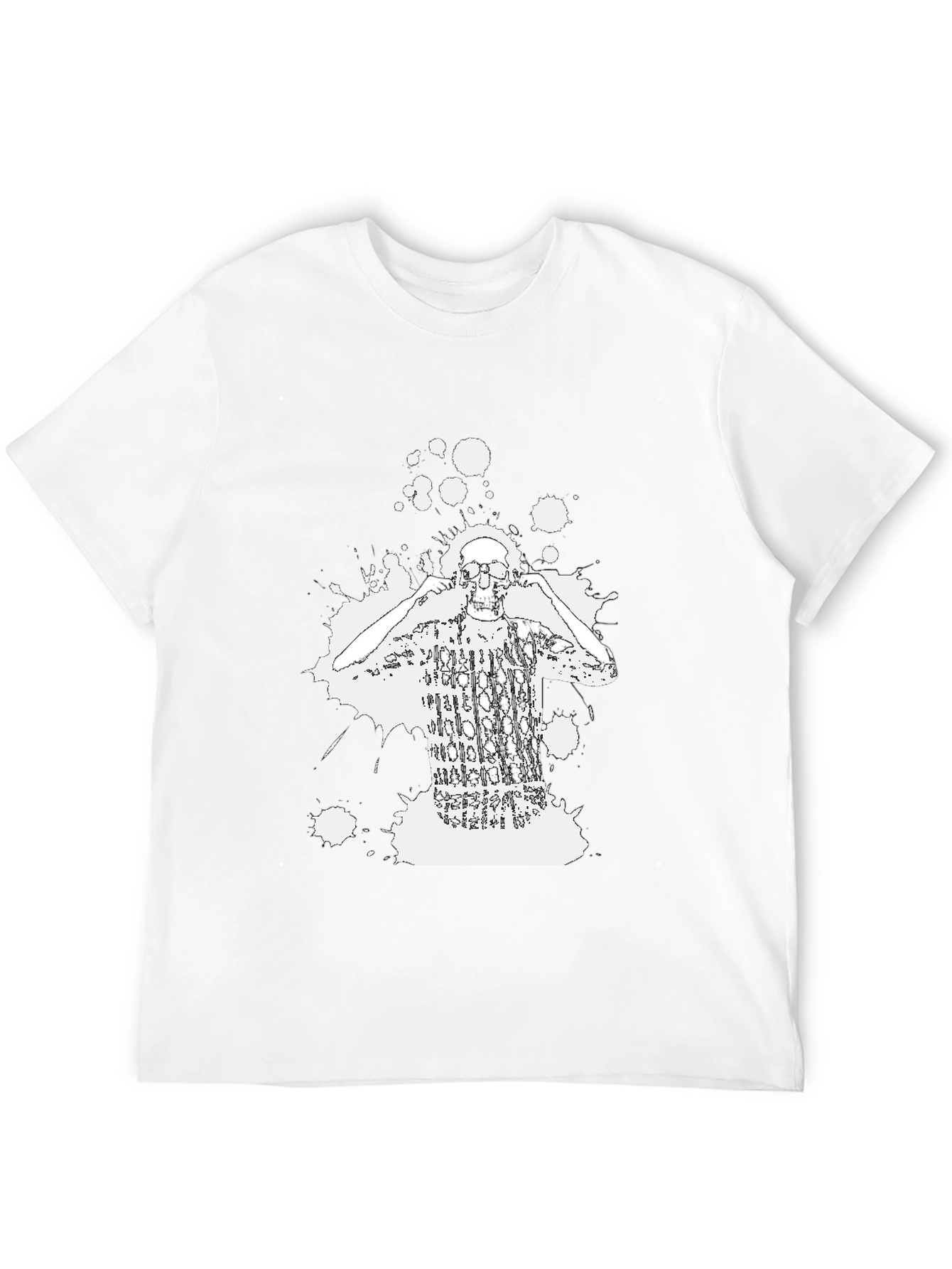 Skeleton DJ Black Graphic Tee