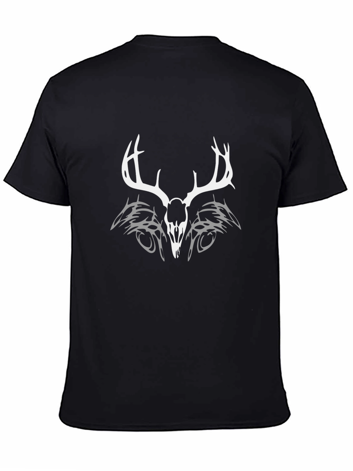 Deer Skull Tribal Graphic Tee - Black