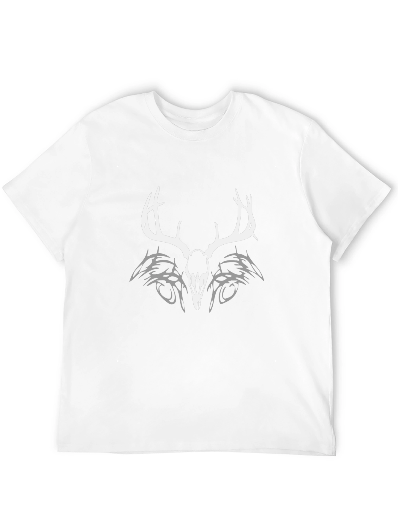 Deer Skull Tribal Graphic Tee - Black