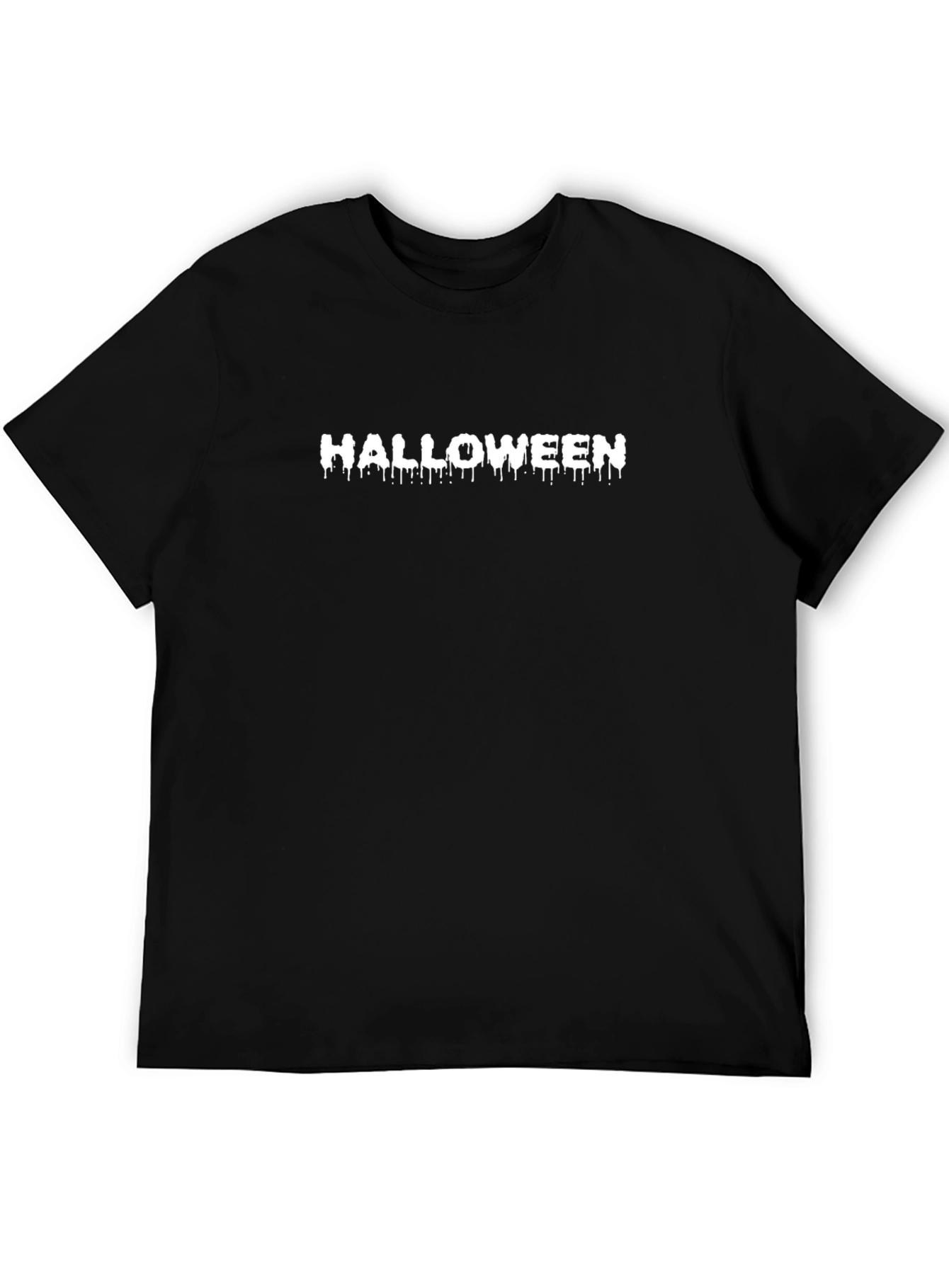 Halloween Drip Text Graphic Black T-Shirt