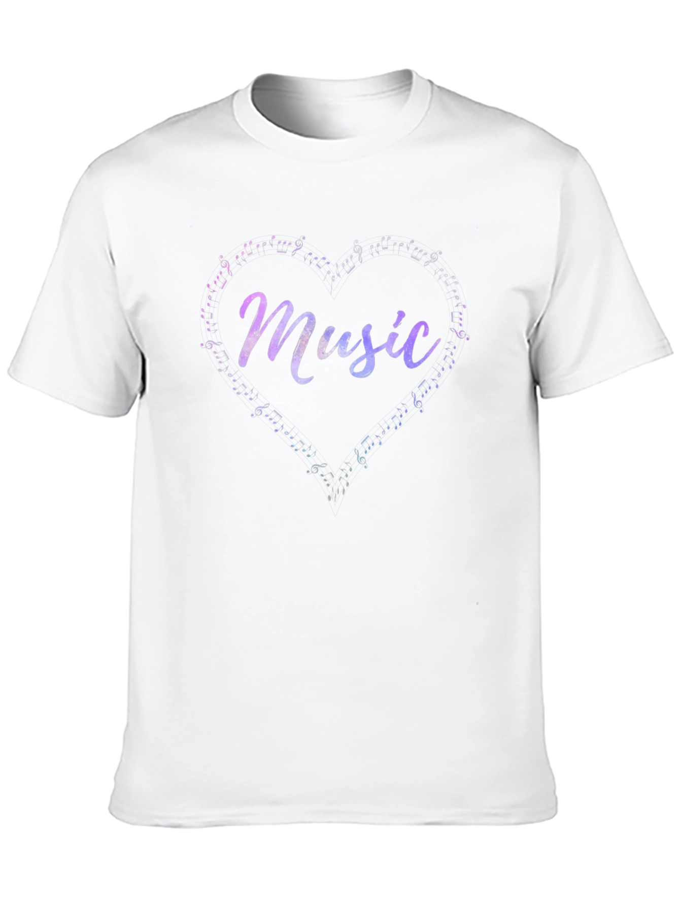 Music Heart Note Graphic Tee - Casual Black T-Shirt