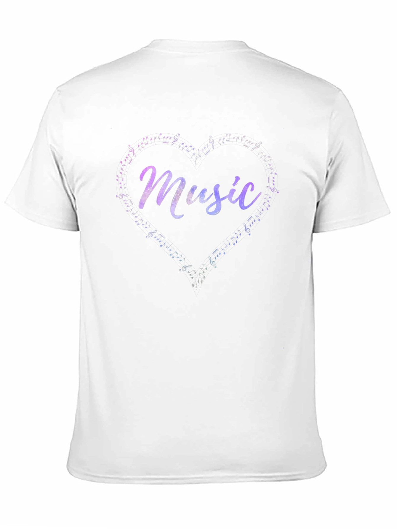 Music Heart Note Graphic Tee - Casual Black T-Shirt