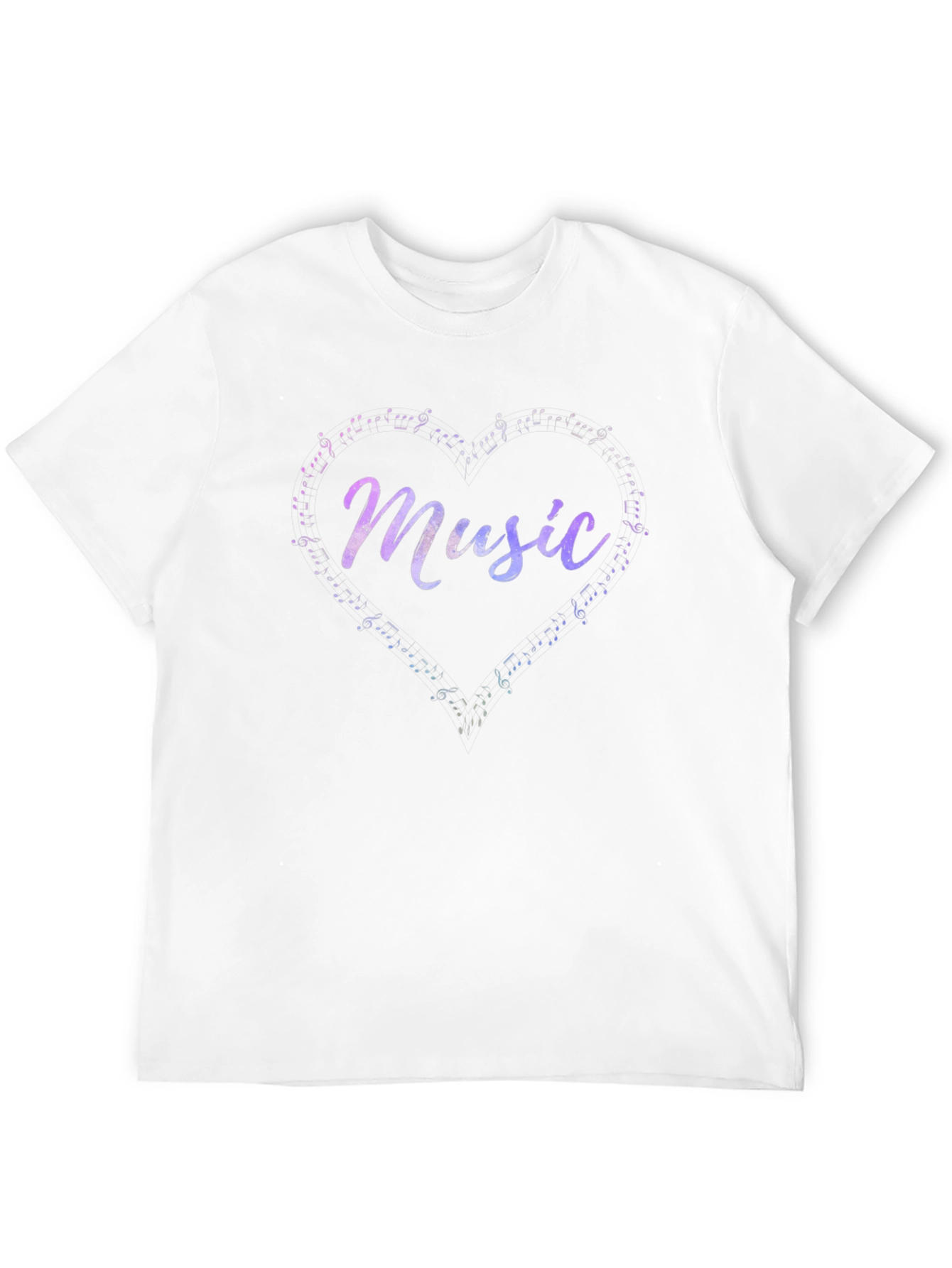 Music Heart Note Graphic Tee - Casual Black T-Shirt