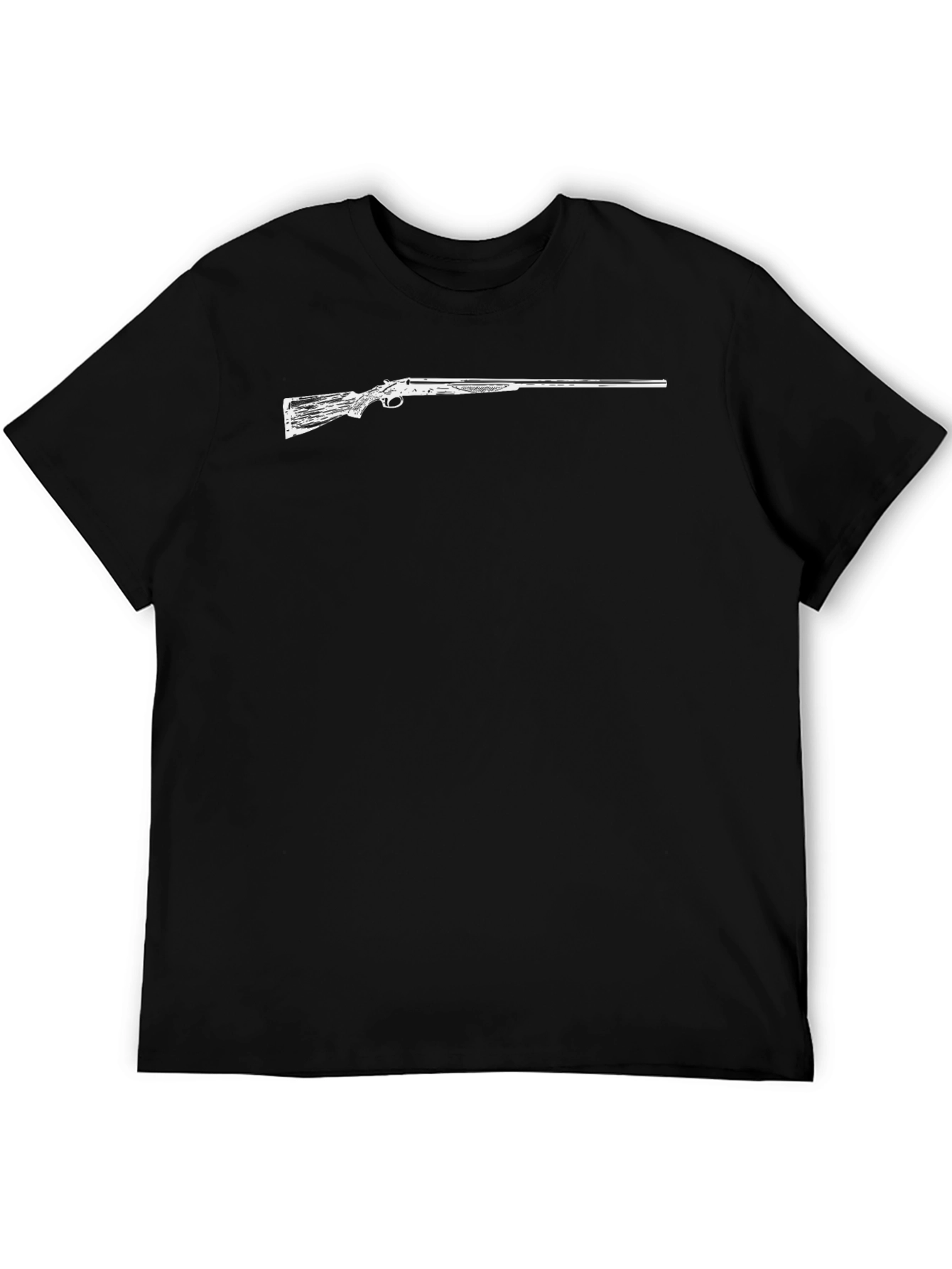 Gun Graphic Black T-Shirt - Mens Crew Neck Tee