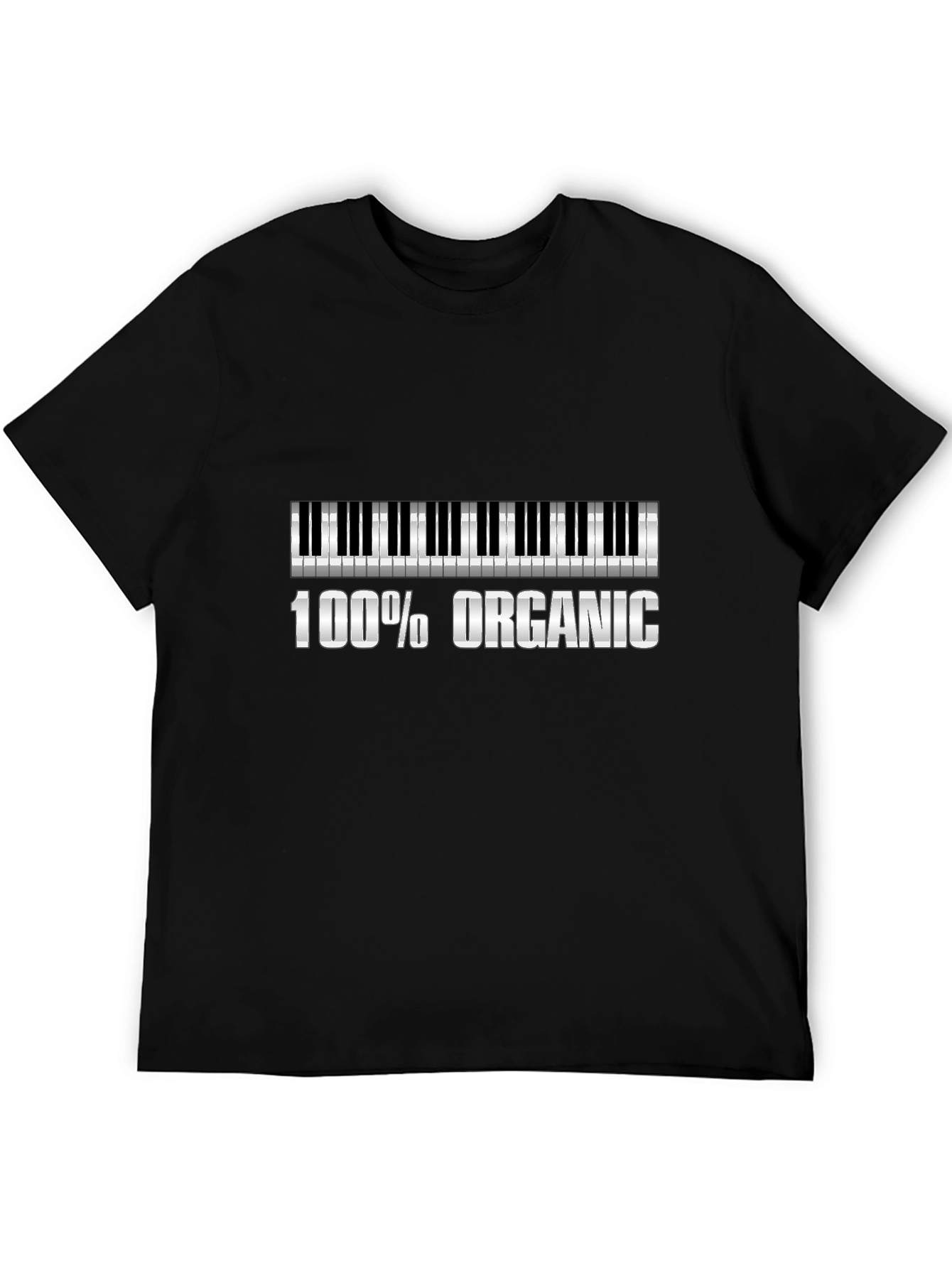 100% Organic Piano Keys Graphic T-Shirt