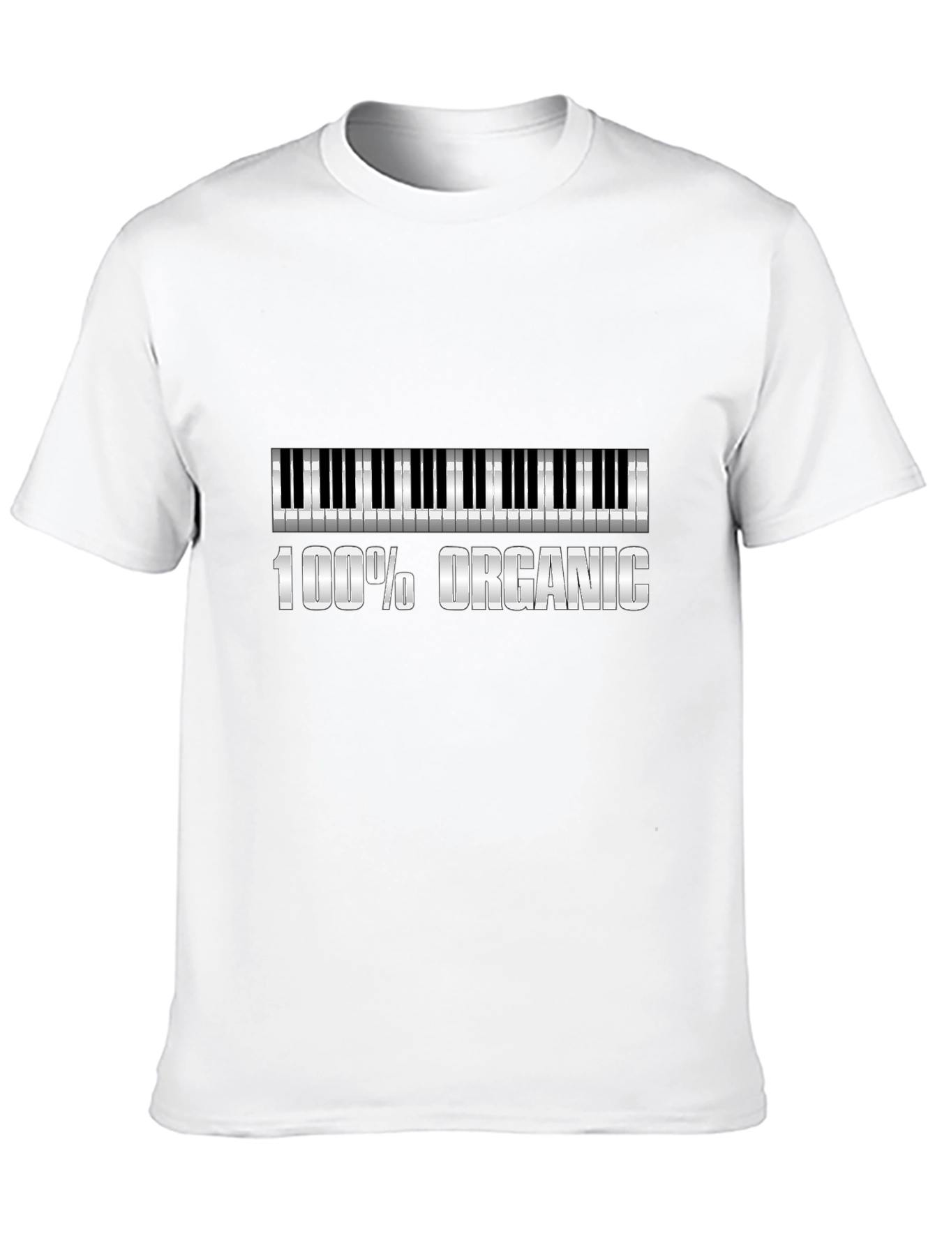100% Organic Piano Keys Graphic T-Shirt