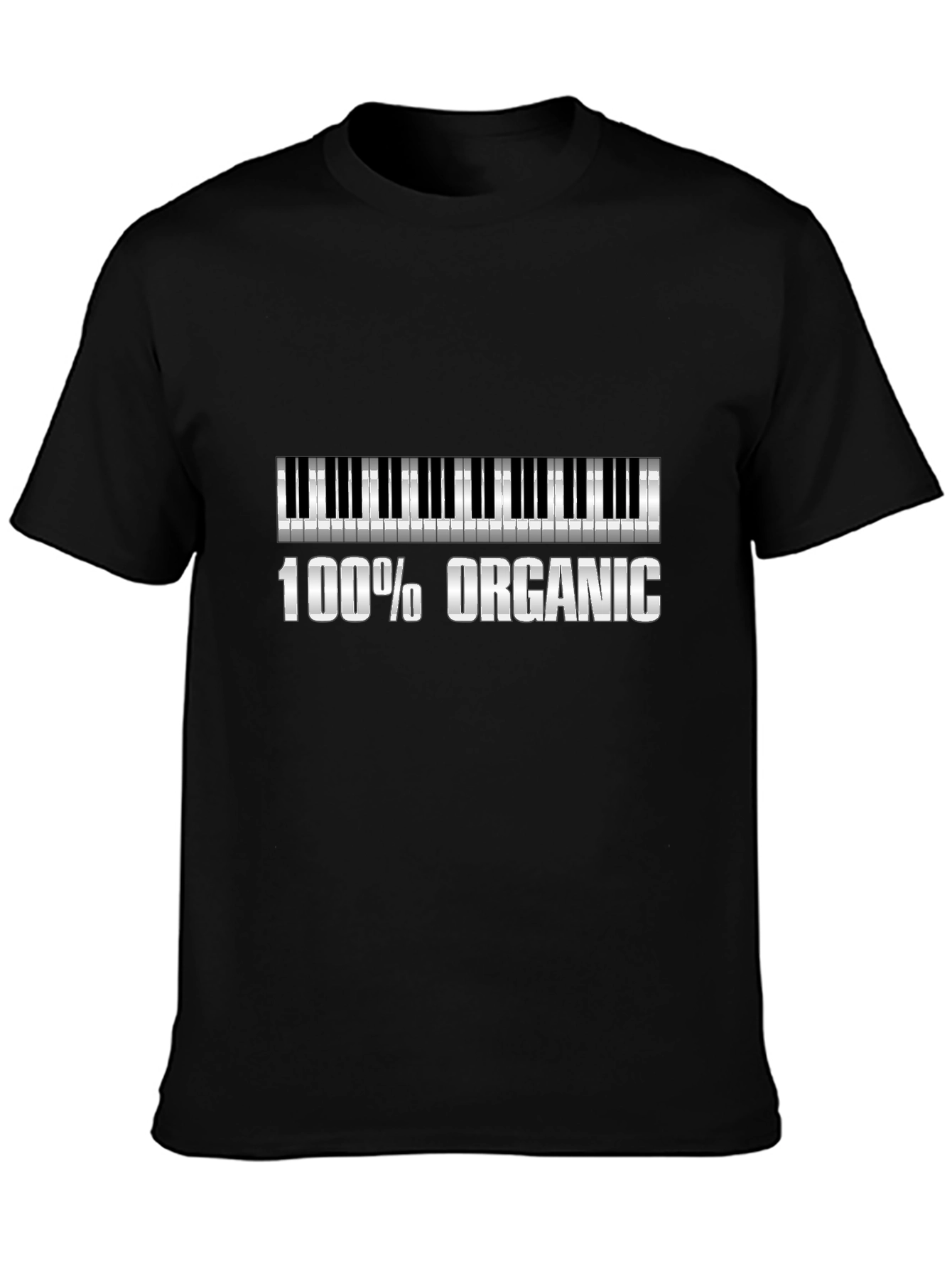 100% Organic Piano Keys Graphic T-Shirt