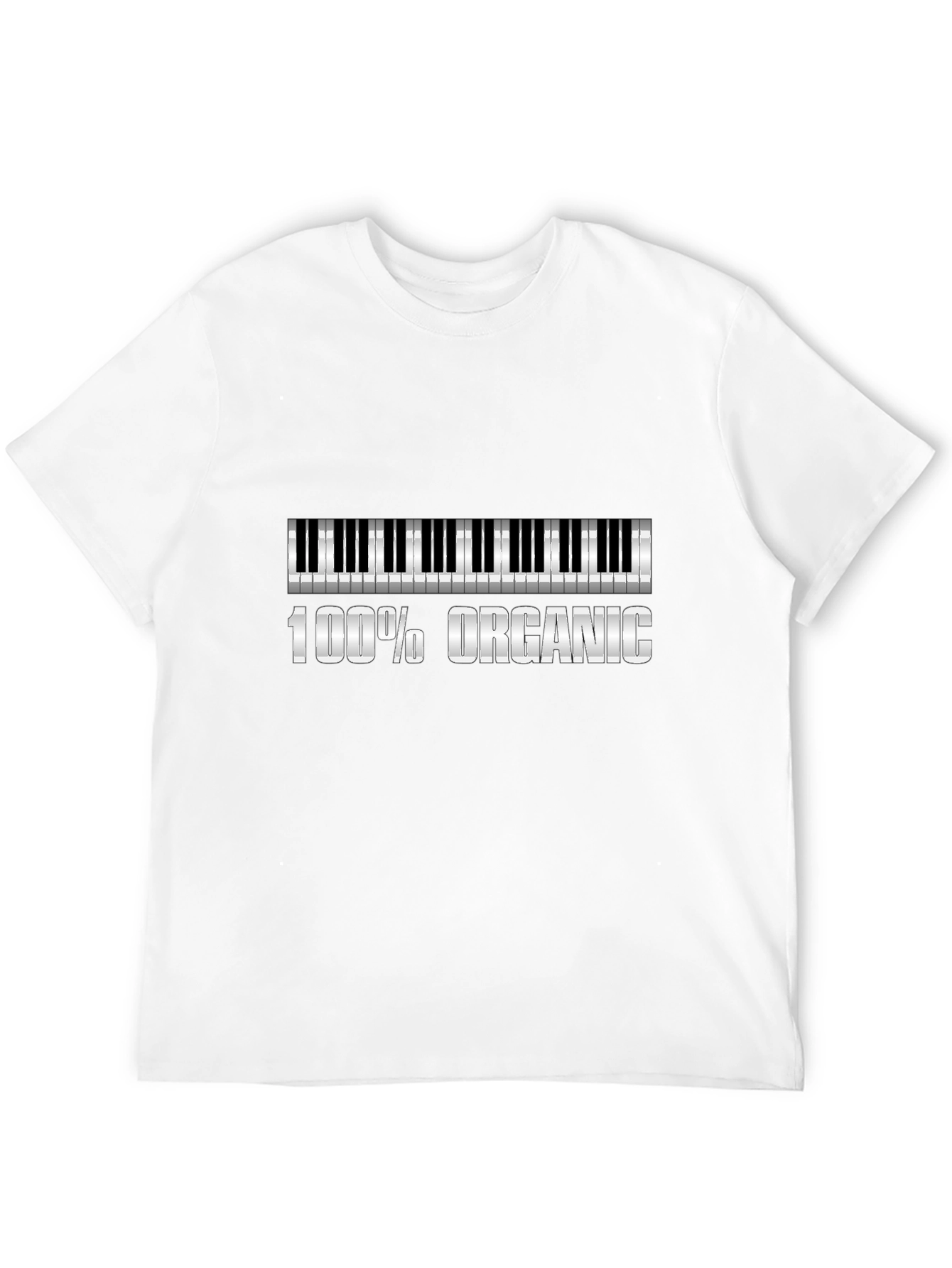 100% Organic Piano Keys Graphic T-Shirt