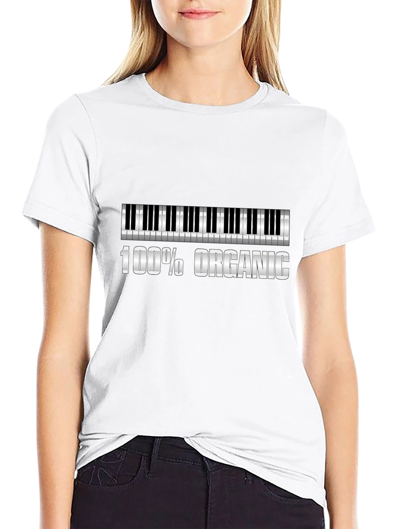 100% Organic Piano Keys Graphic T-Shirt